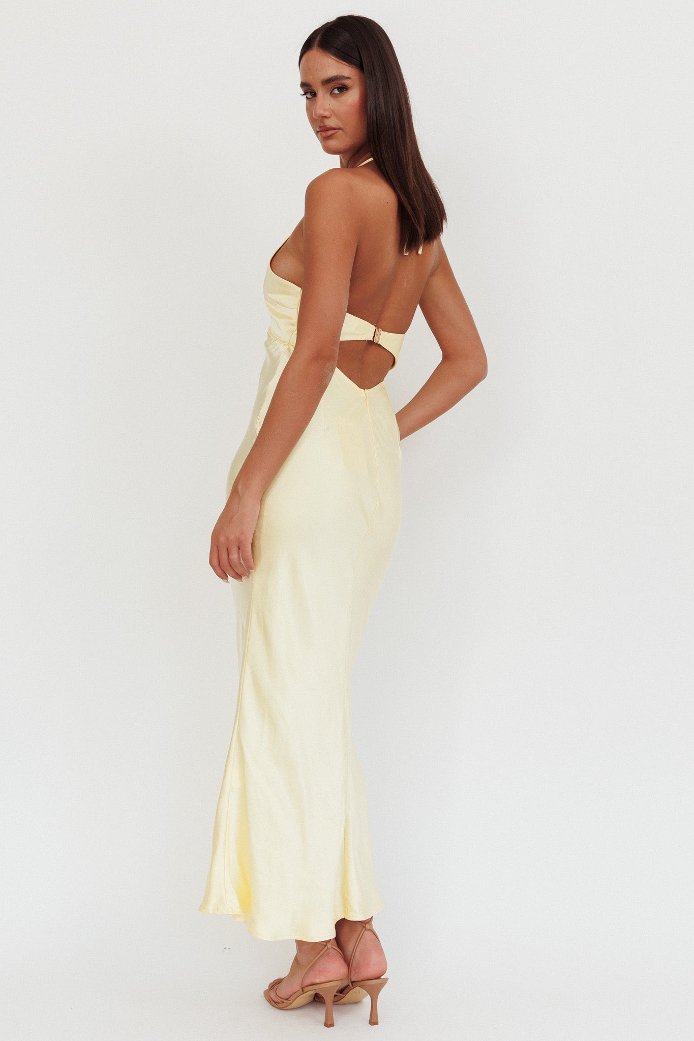 Jassinta Keyhole Bust Maxi Dress Lemon– Selfie Leslie