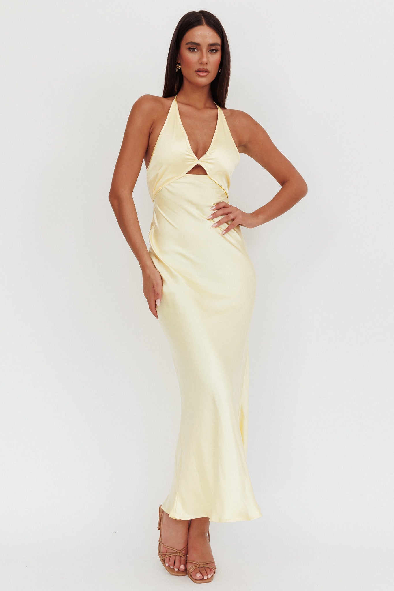 Jassinta Keyhole Bust Maxi Dress Lemon– Selfie Leslie