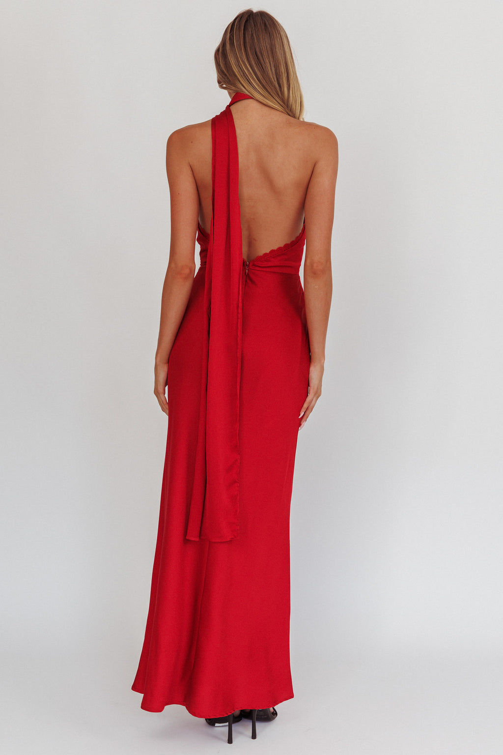 Adora One-Shoulder Maxi Dress Red by Selfie Leslie