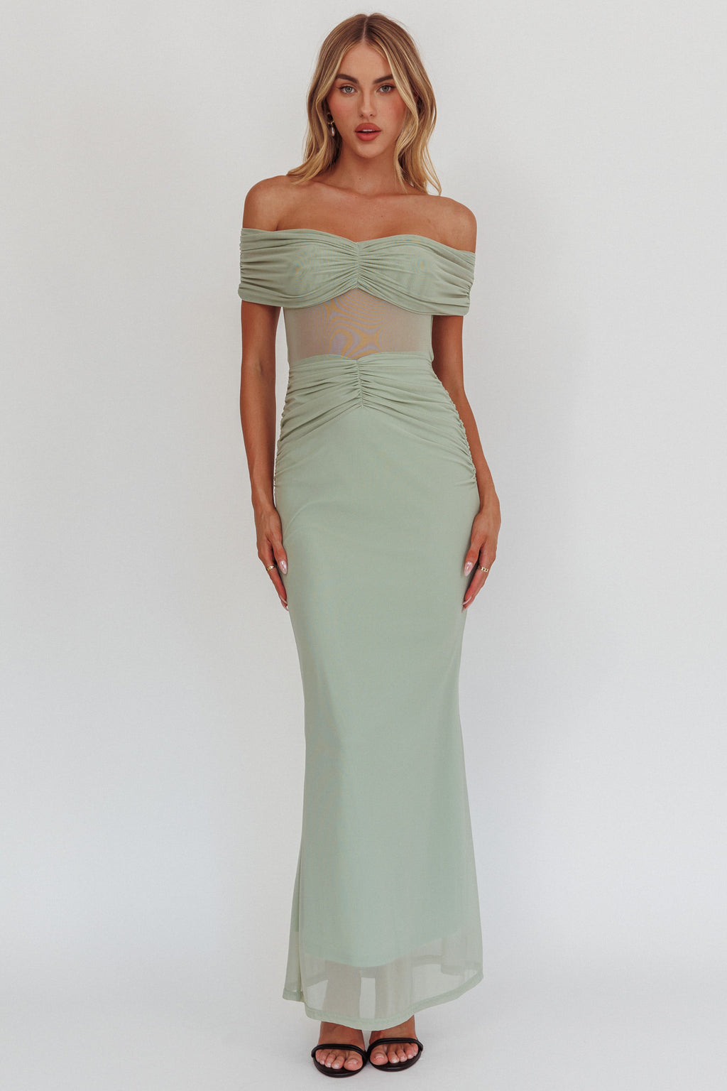 Silver Moon Off-Shoulder Maxi Dress Sage | Selfie Leslie Silver Moon Off-Shoulder Maxi Dress Sage | Selfie Leslie