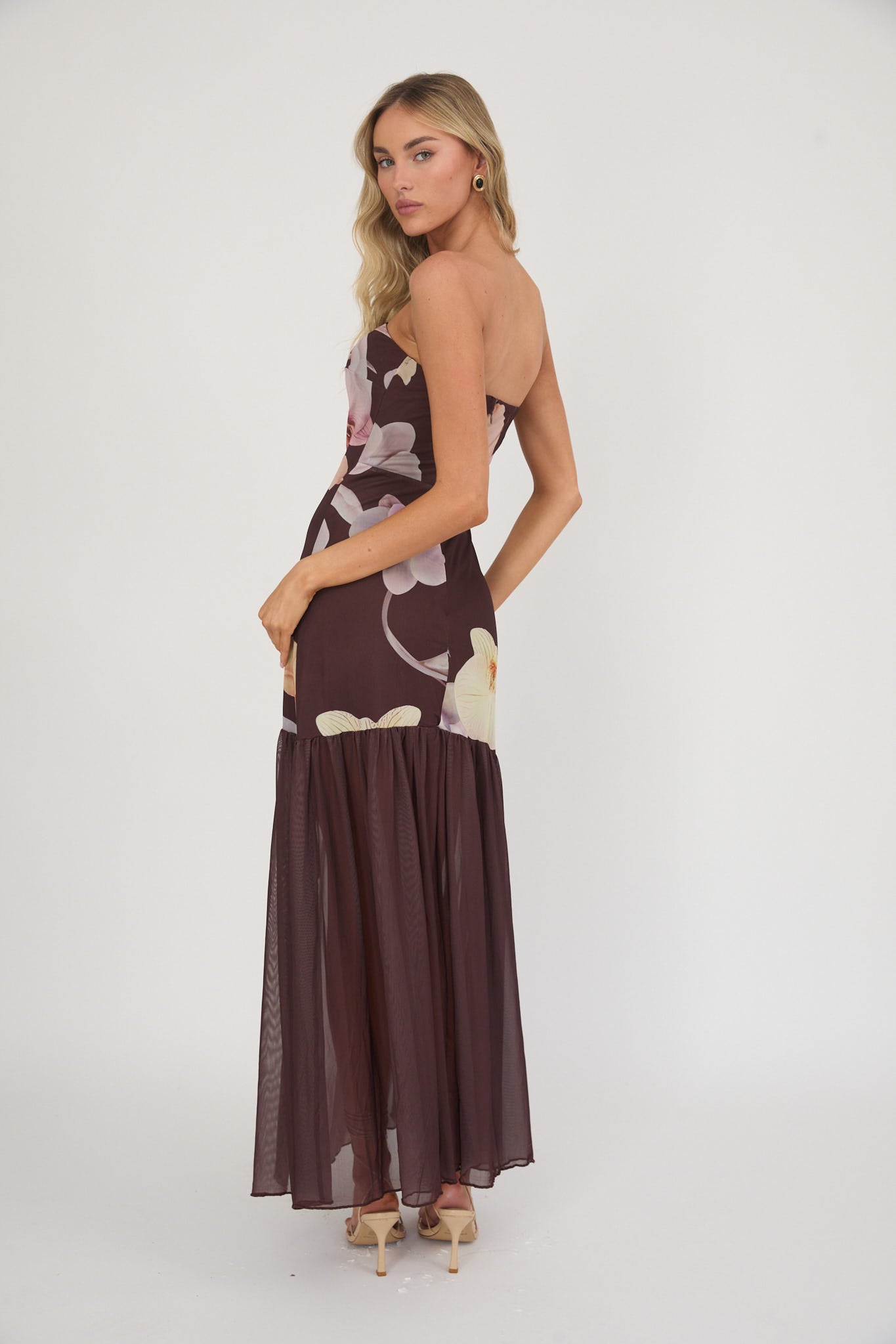 brown sheer dress Sheer Embellished Bodycon Mini Dress in Deep Cocoa - 10 main image 1