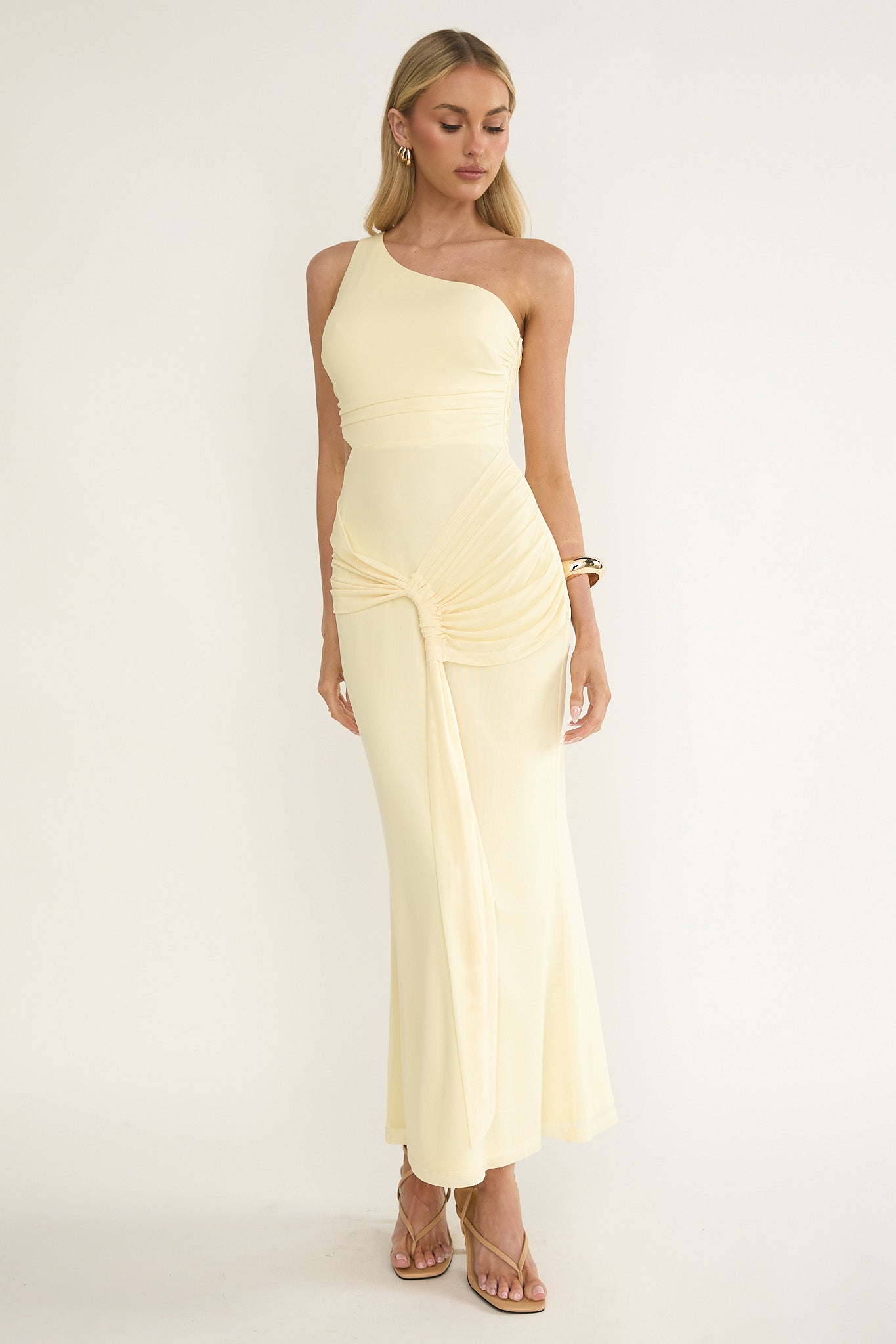 Luli One-Shoulder Cut-Out Maxi Dress Yellow by Selfie Leslie