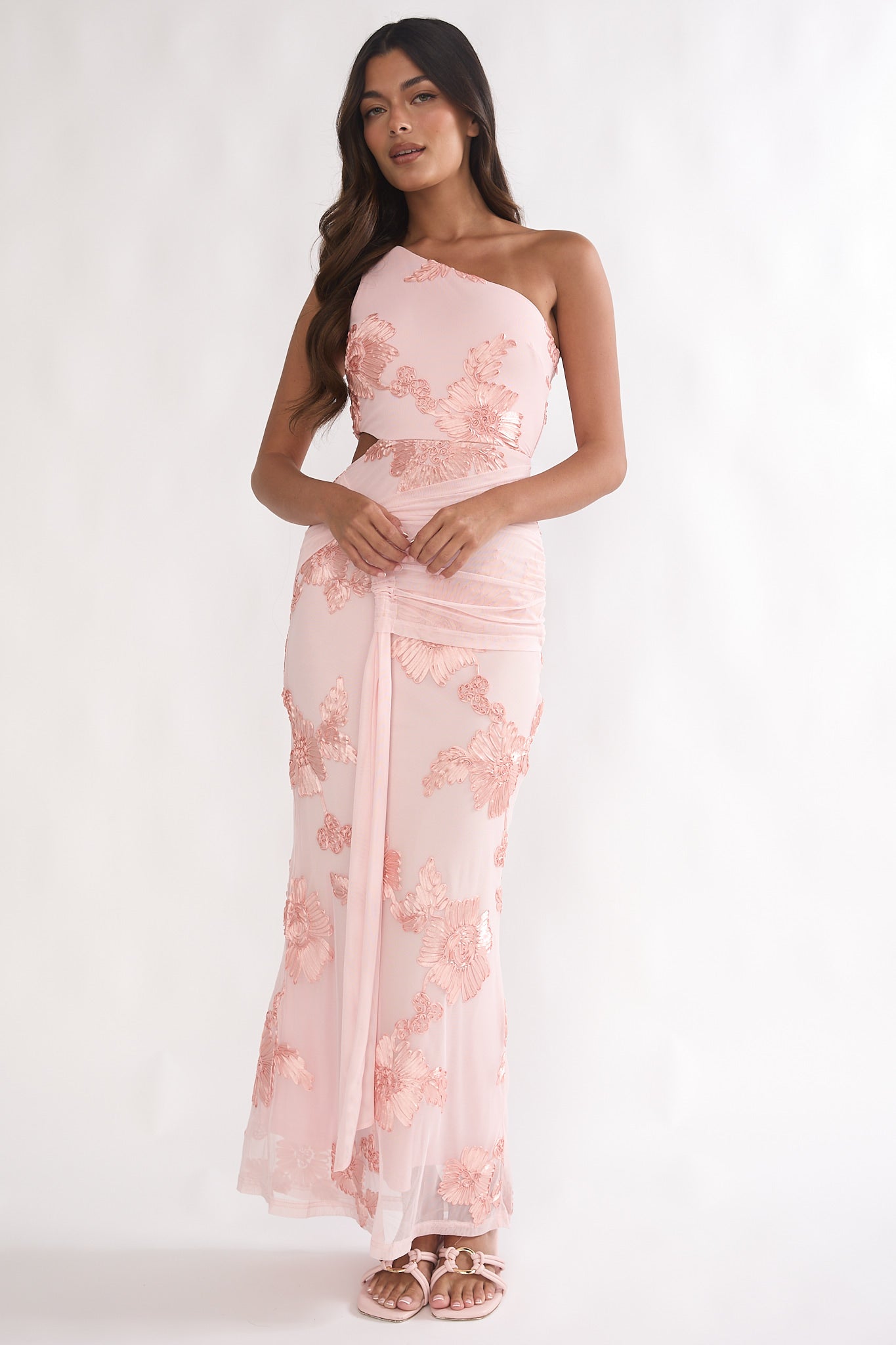 strapless open back dress Katie Floral Print Hollow Cut-Out Maxi Dress main image 0