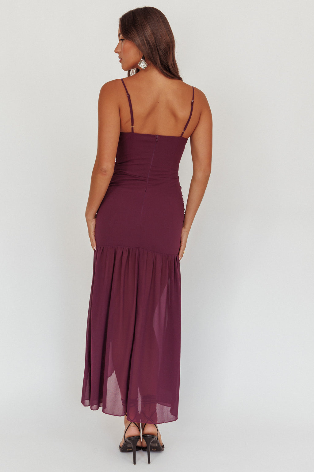 Floating Waist Sash Maxi Dress Plum by Selfie Leslie