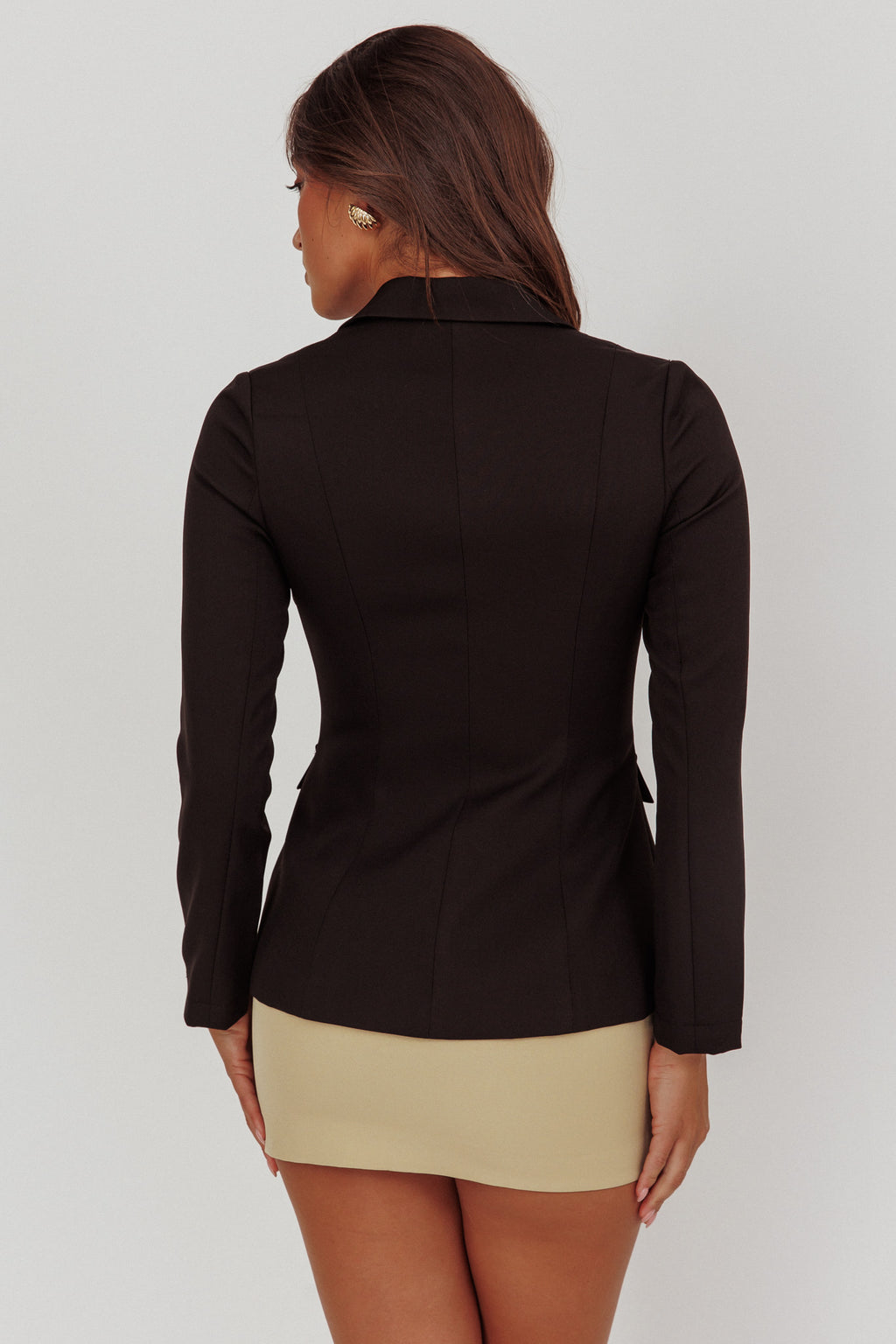Lynsi Single Button Jacket Black by Selfie Leslie