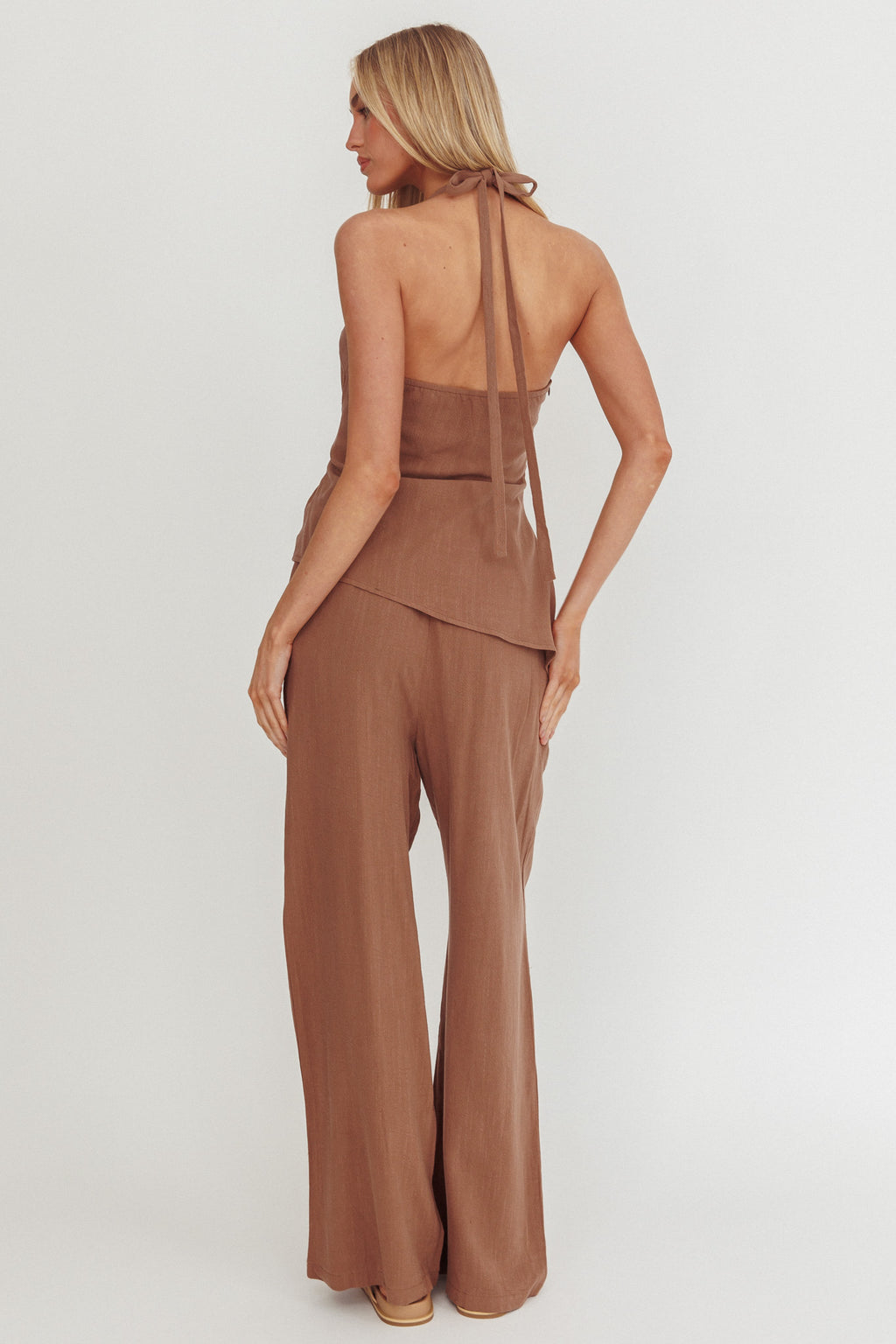Eniola Drawstring Pants Chocolate by Selfie Leslie