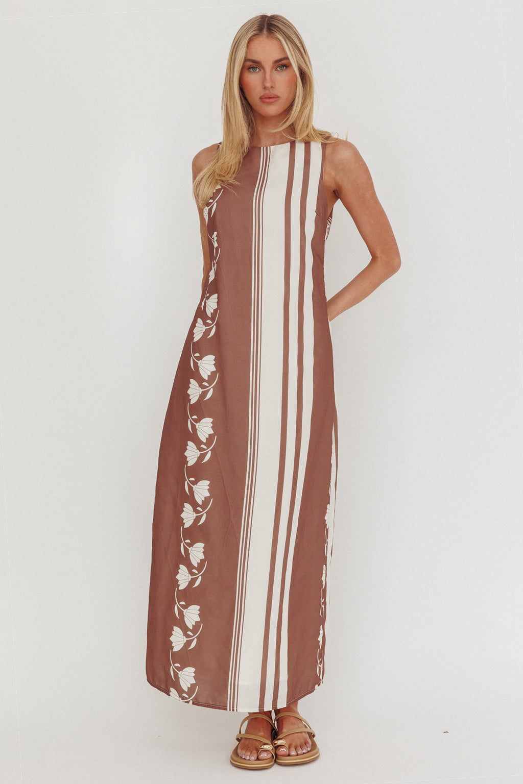 Dayla Sleeveless Waist Tie Maxi Dress Palma by Selfie Leslie
