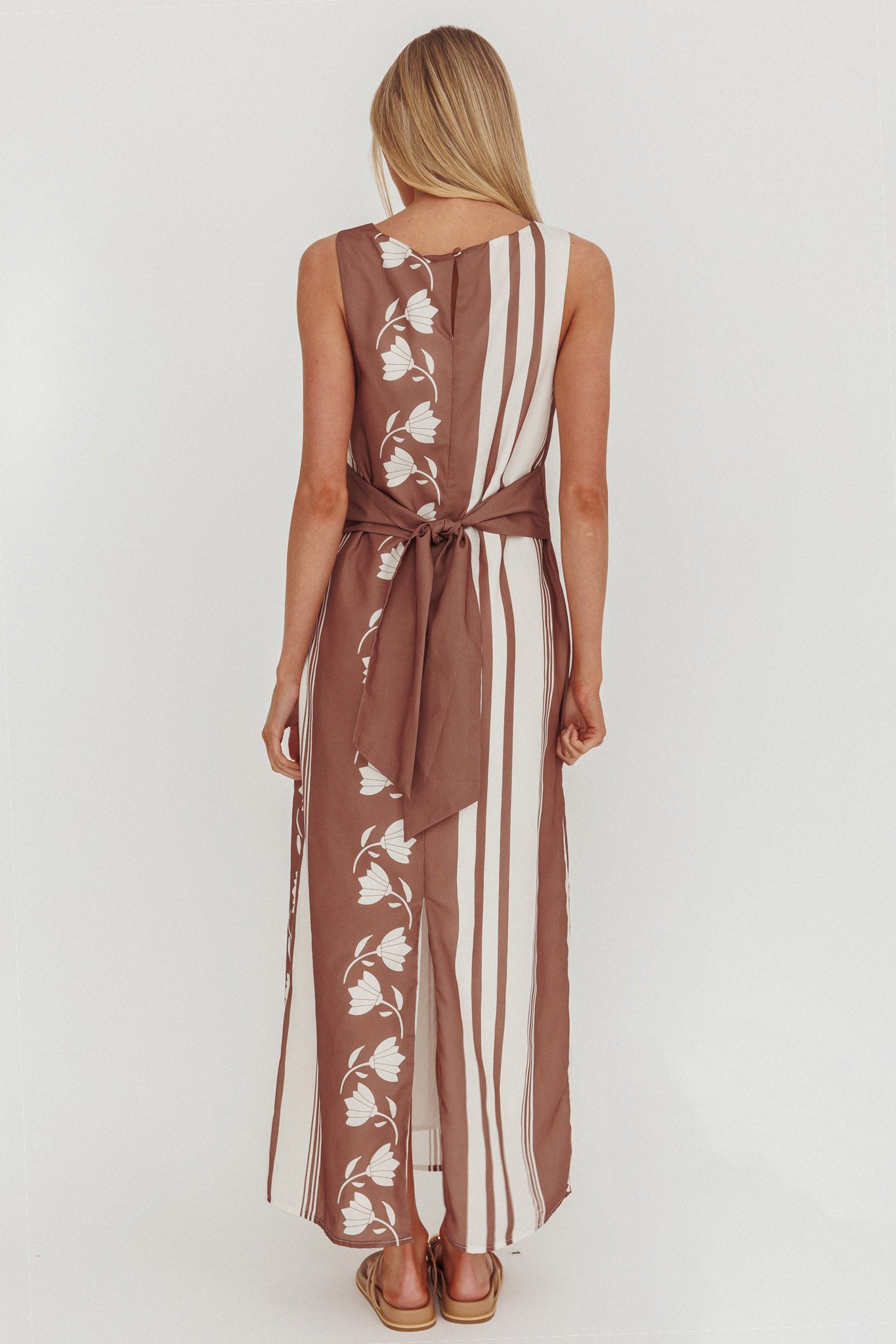 Dayla Sleeveless Waist Tie Maxi Dress Palma by Selfie Leslie
