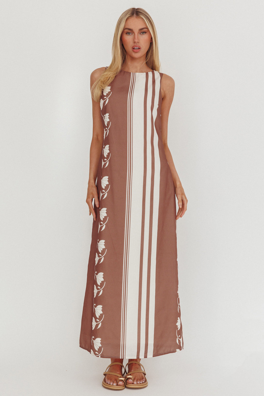 Dayla Sleeveless Waist Tie Maxi Dress Palma by Selfie Leslie