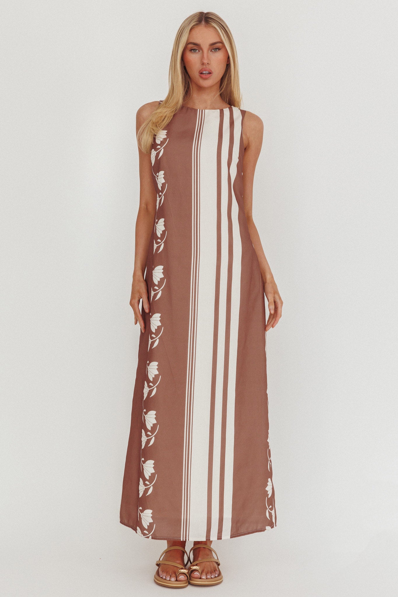 Dayla Sleeveless Waist Tie Maxi Dress Palma by Selfie Leslie