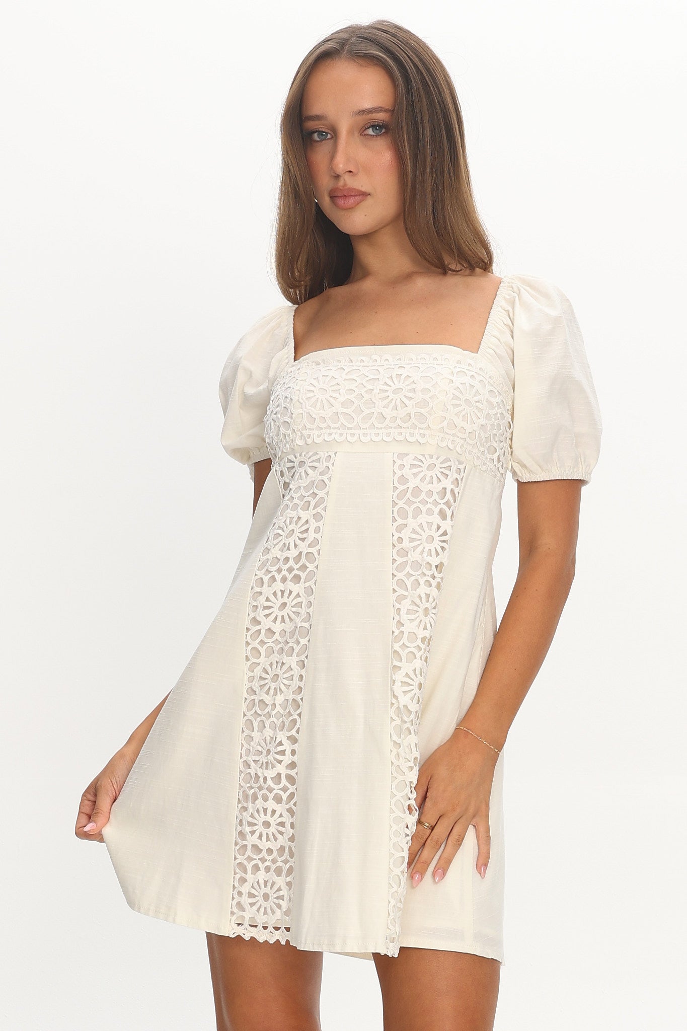cream lace mini dress Highlight Reels Puff Sleeve case Color:LIGHT BLUE SUEDE Do Not Bleach Creamy Taco Salad