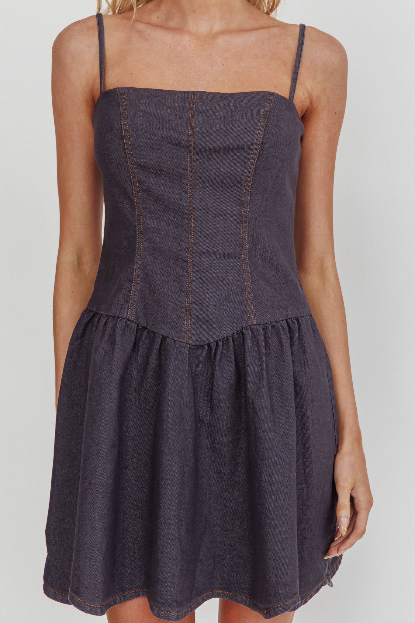 Jorena A-Line Mini Dress Graphite by Selfie Leslie