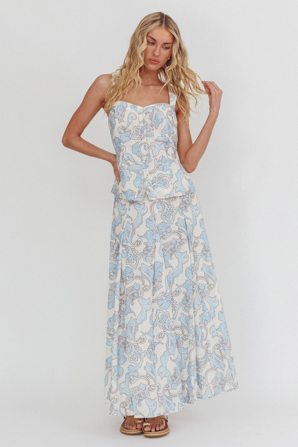 Morning Lights Godet Maxi Skirt Paisley by Selfie Leslie