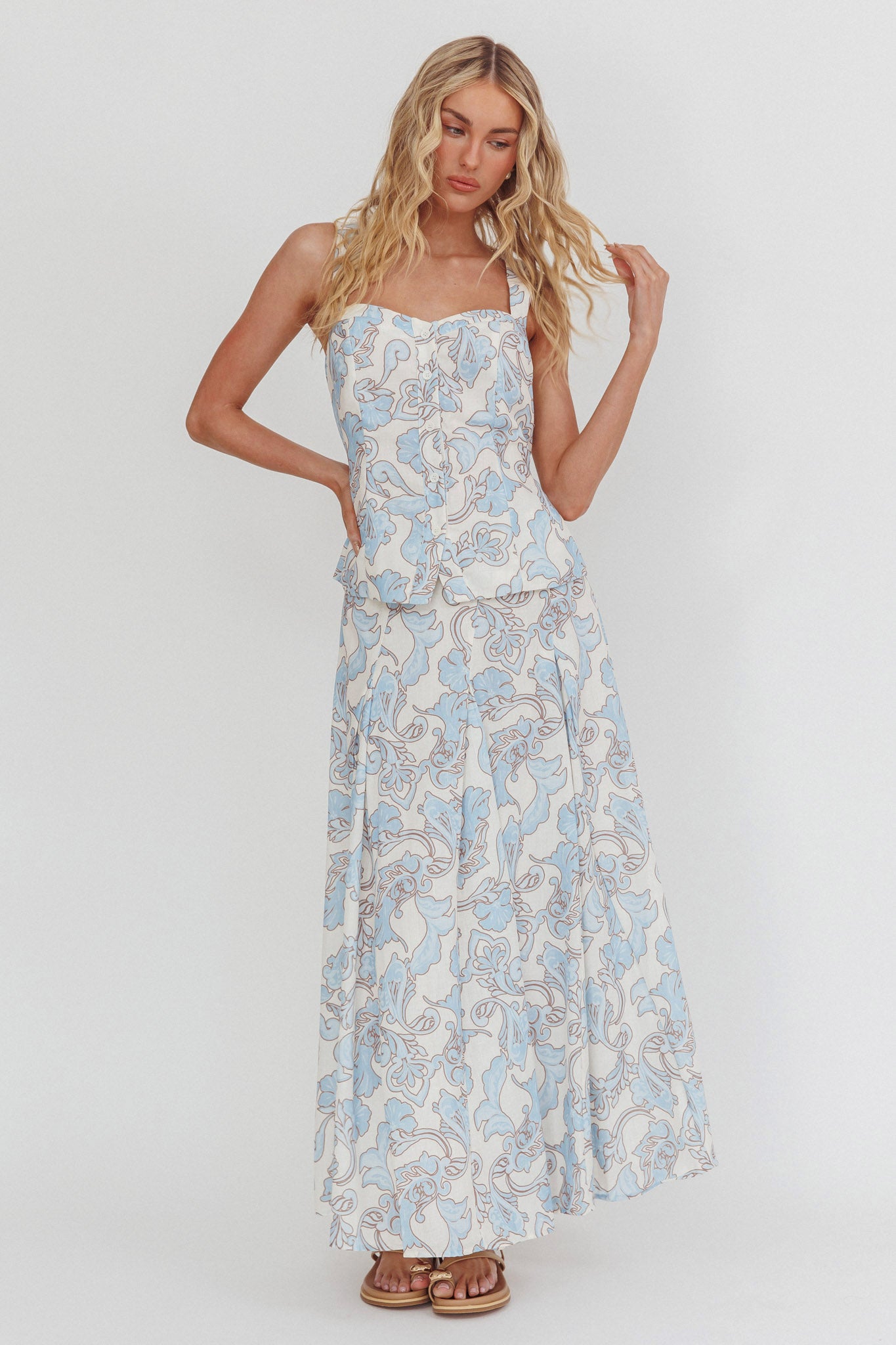 Morning Lights Godet Maxi Skirt Paisley by Selfie Leslie