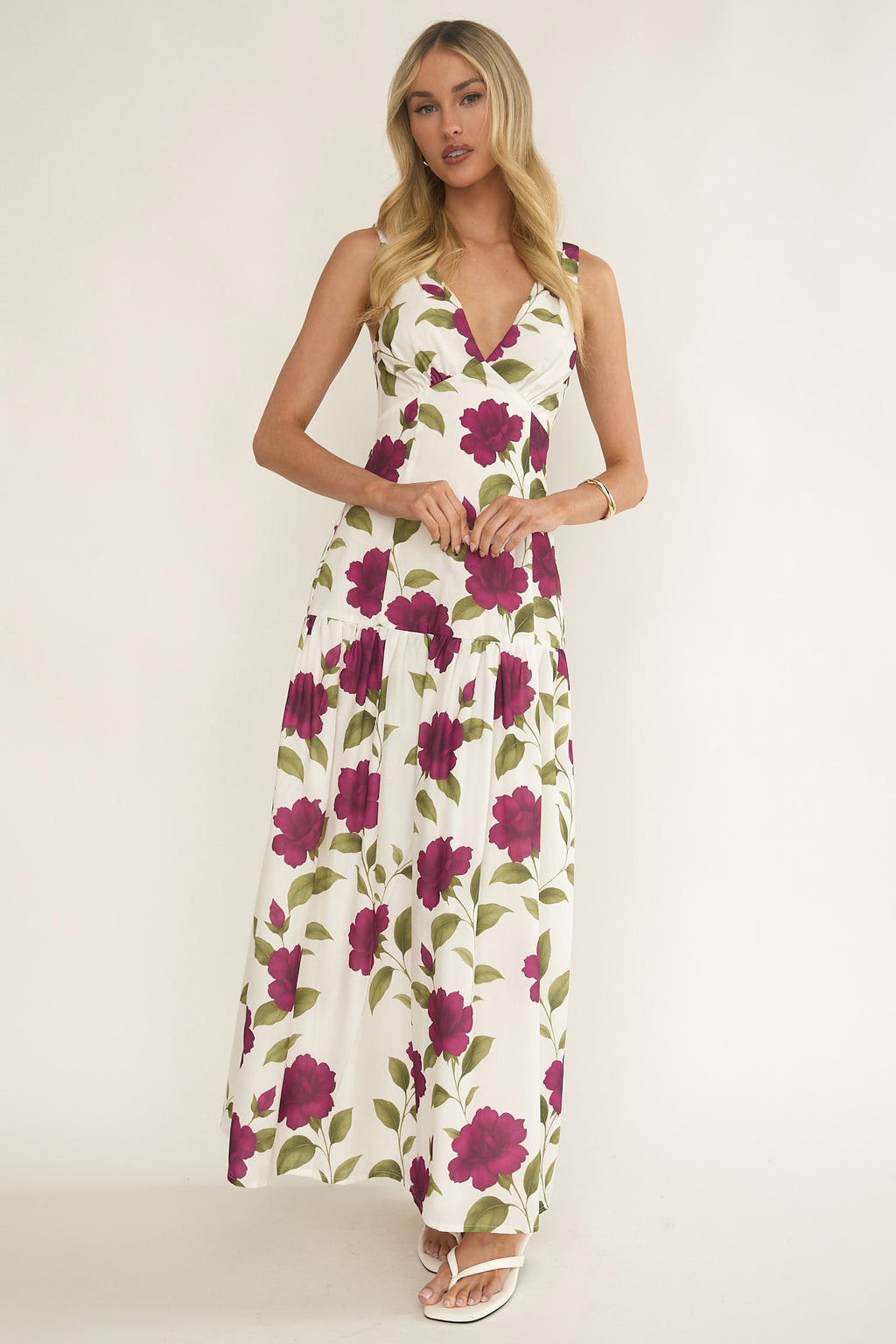 Begonia Drop Waist Maxi Dress Allegra Floral by Selfie Leslie