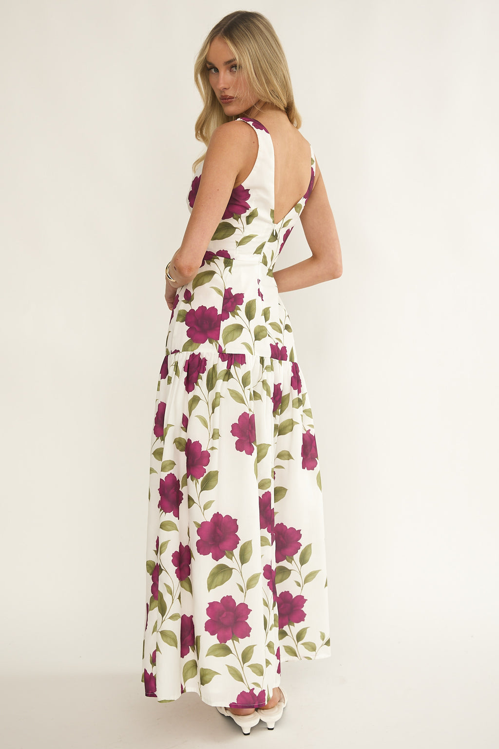 Begonia Drop Waist Maxi Dress Allegra Floral by Selfie Leslie