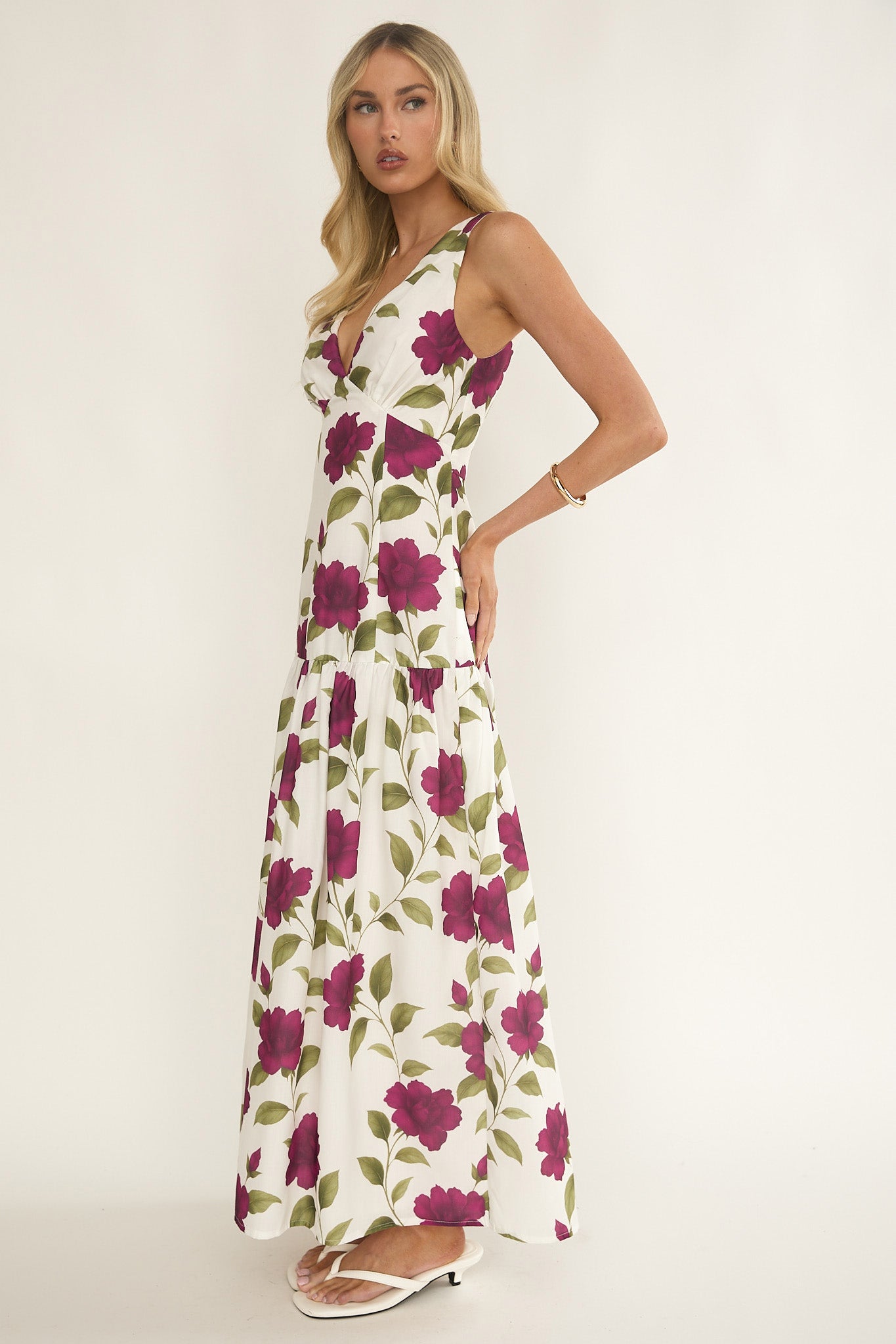 Begonia Drop Waist Maxi Dress Allegra Floral by Selfie Leslie