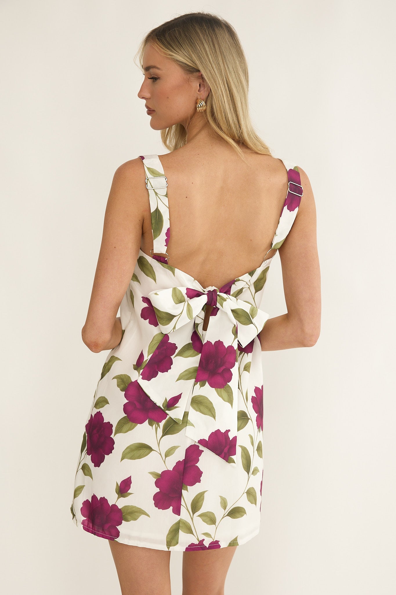 That Lady Bow Back Mini Dress Allegra Floral by Selfie Leslie