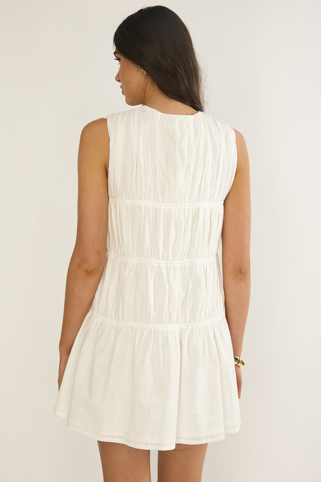Antibes Tie Front Mini Dress White by Selfie Leslie