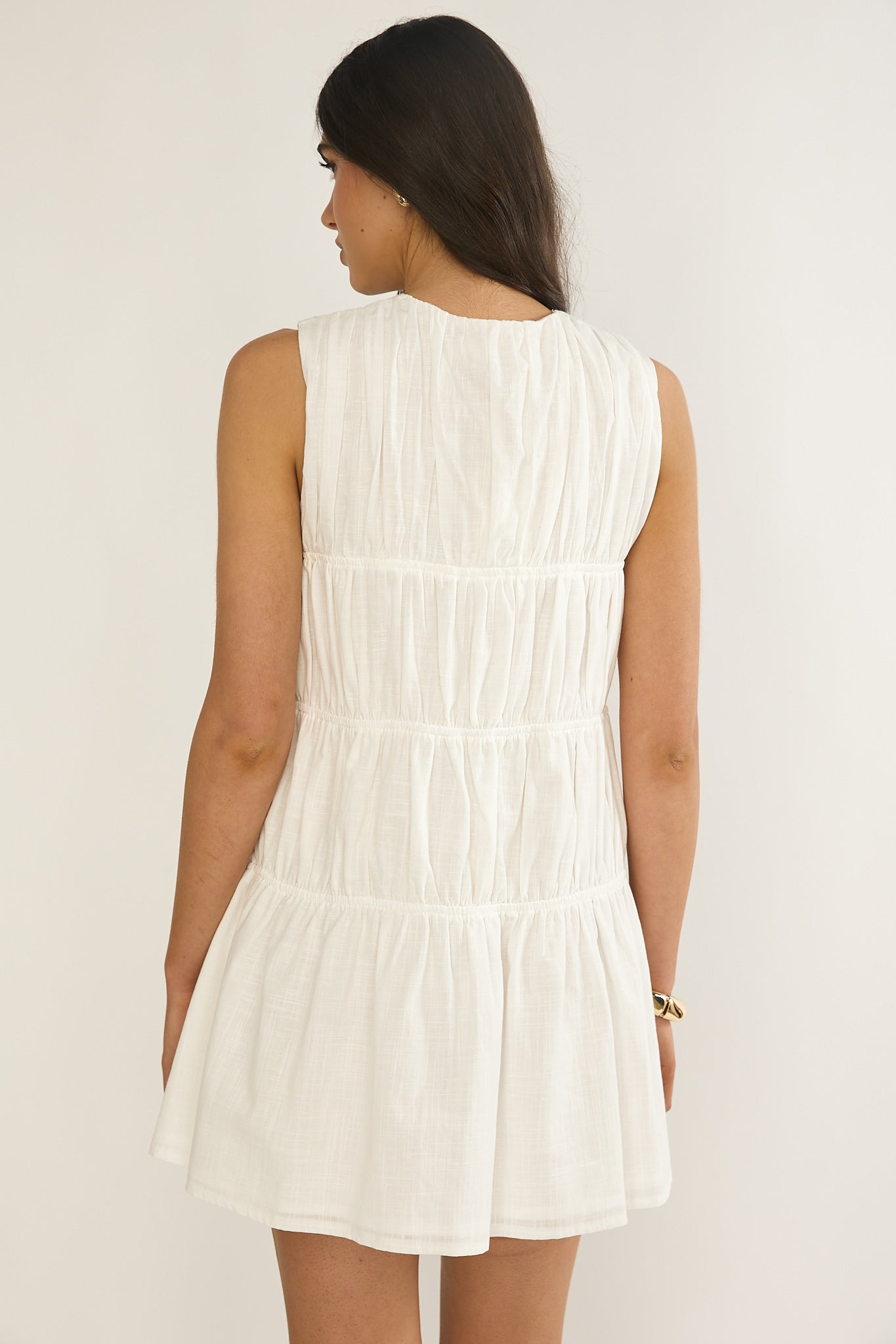 Antibes Tie Front Mini Dress White by Selfie Leslie