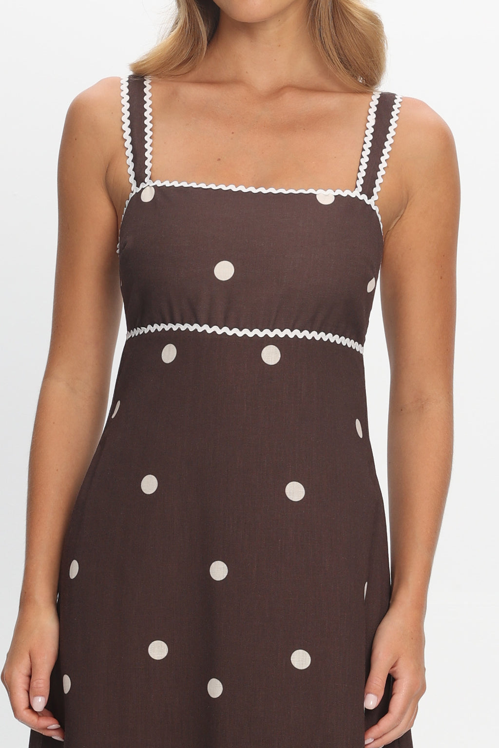 Teena Square Neckline Maxi Dress Print Chocolate