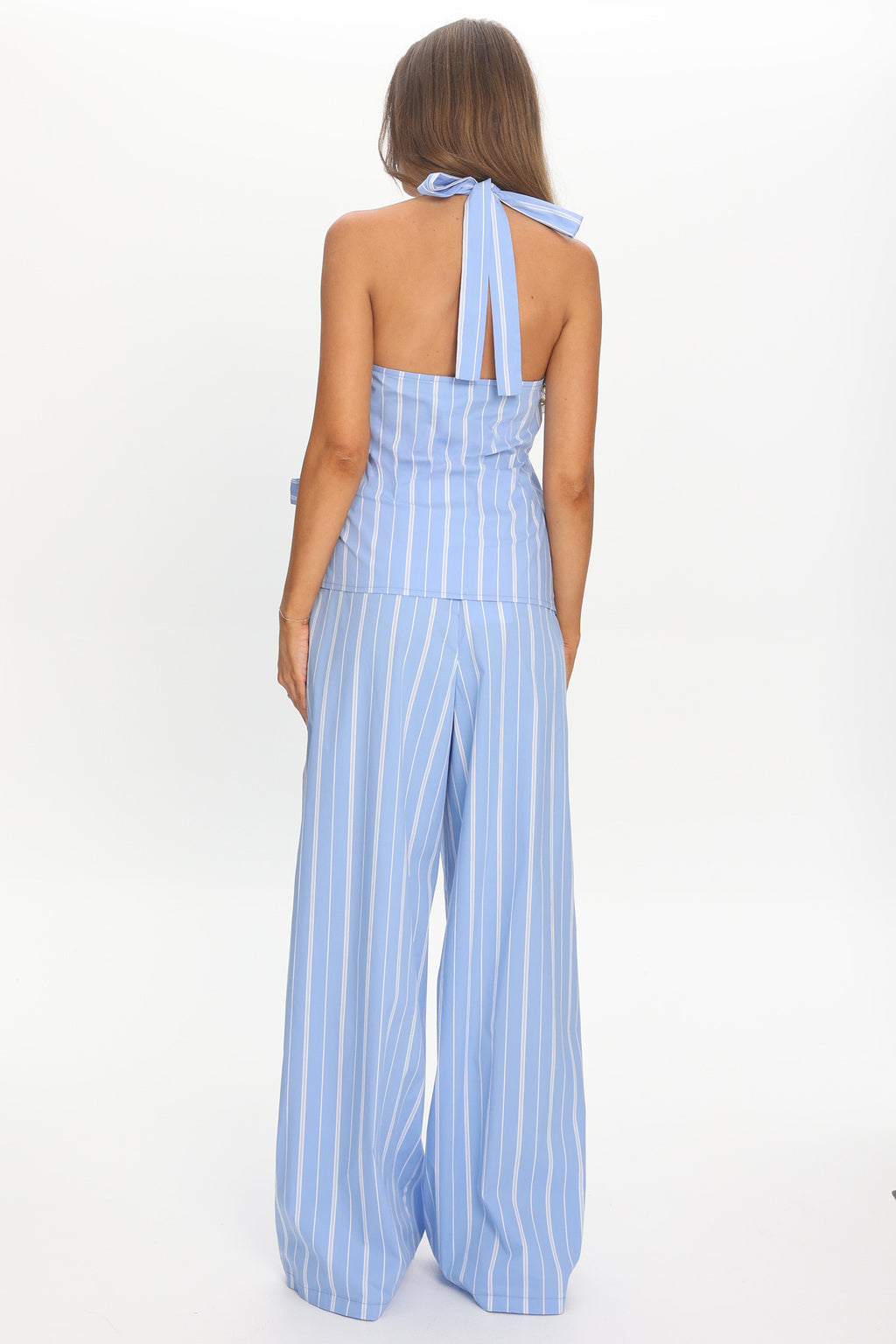Teela Wide Leg Pants Stripe Blue