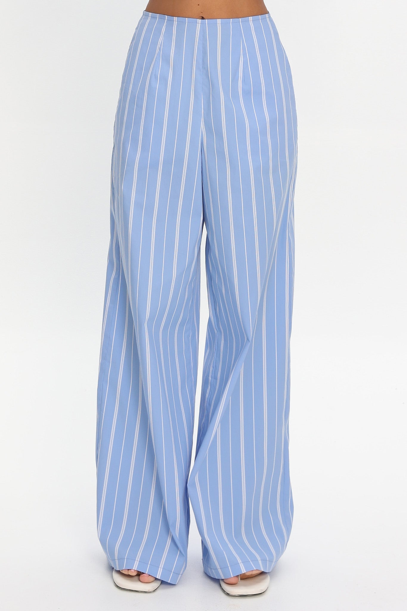 Teela Wide Leg Pants Stripe Blue