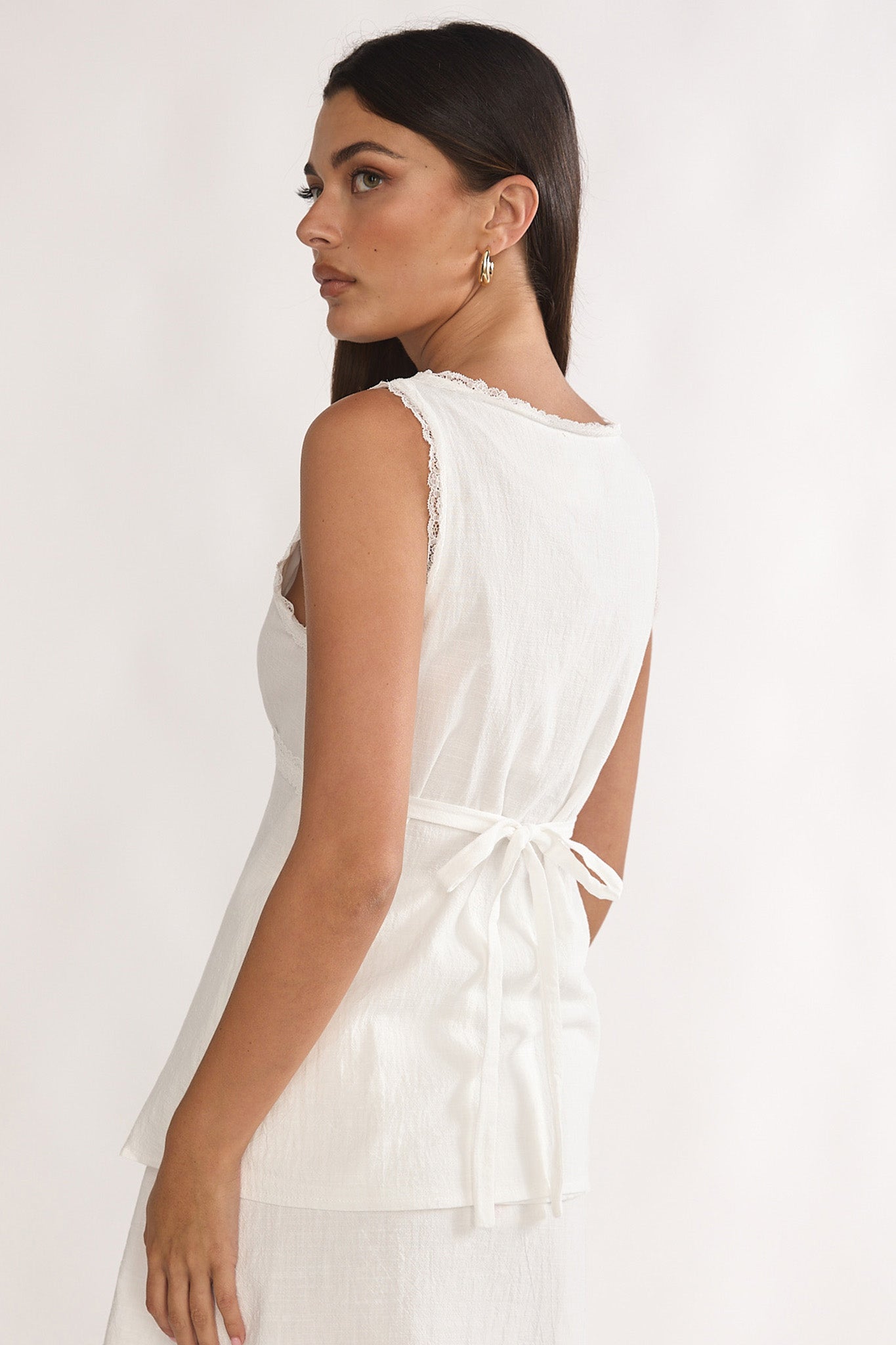 Maribelis Button Front Top White by Selfie Leslie