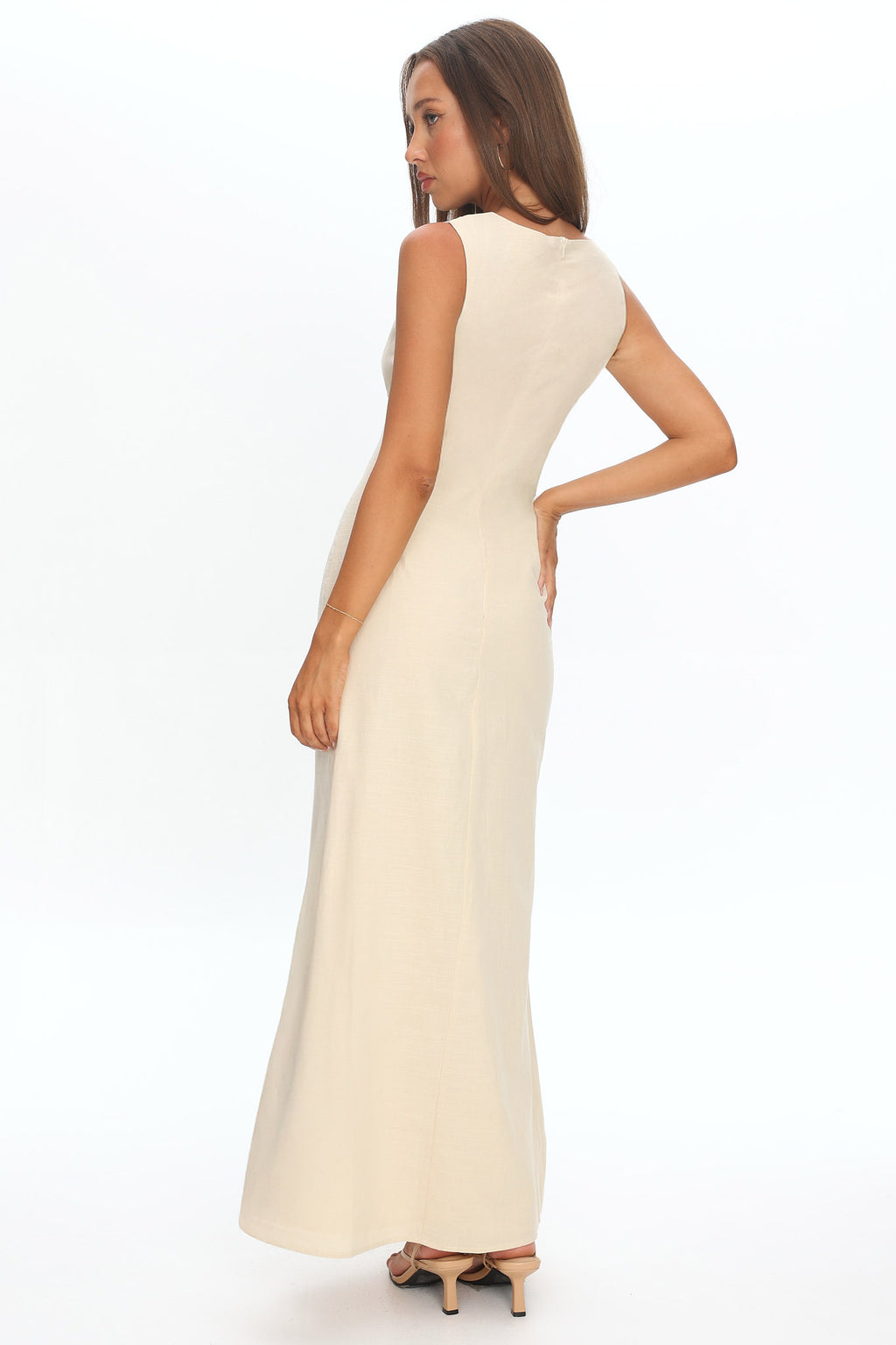 Perry Lace Insert Maxi Dress Vanilla by Selfie Leslie
