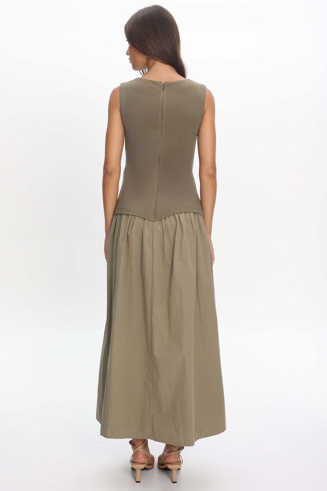 khaki maxi dresses Keeeva Boatneck Maxi Dress Light Khaki