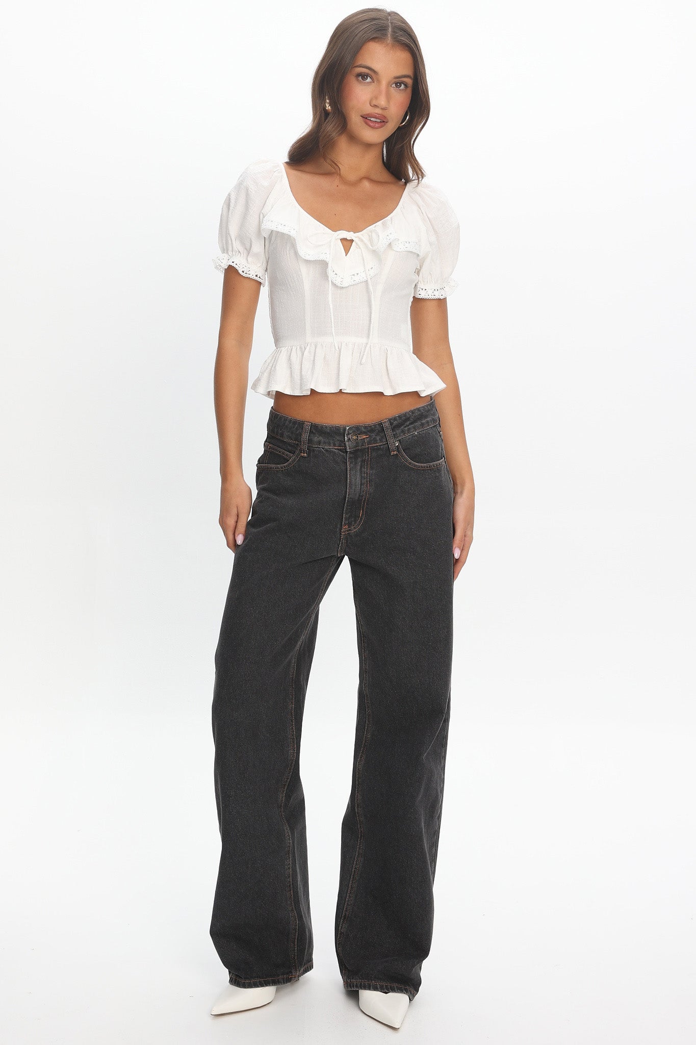 Chamilla Puff Sleeve Top Off White | Selfie Leslie