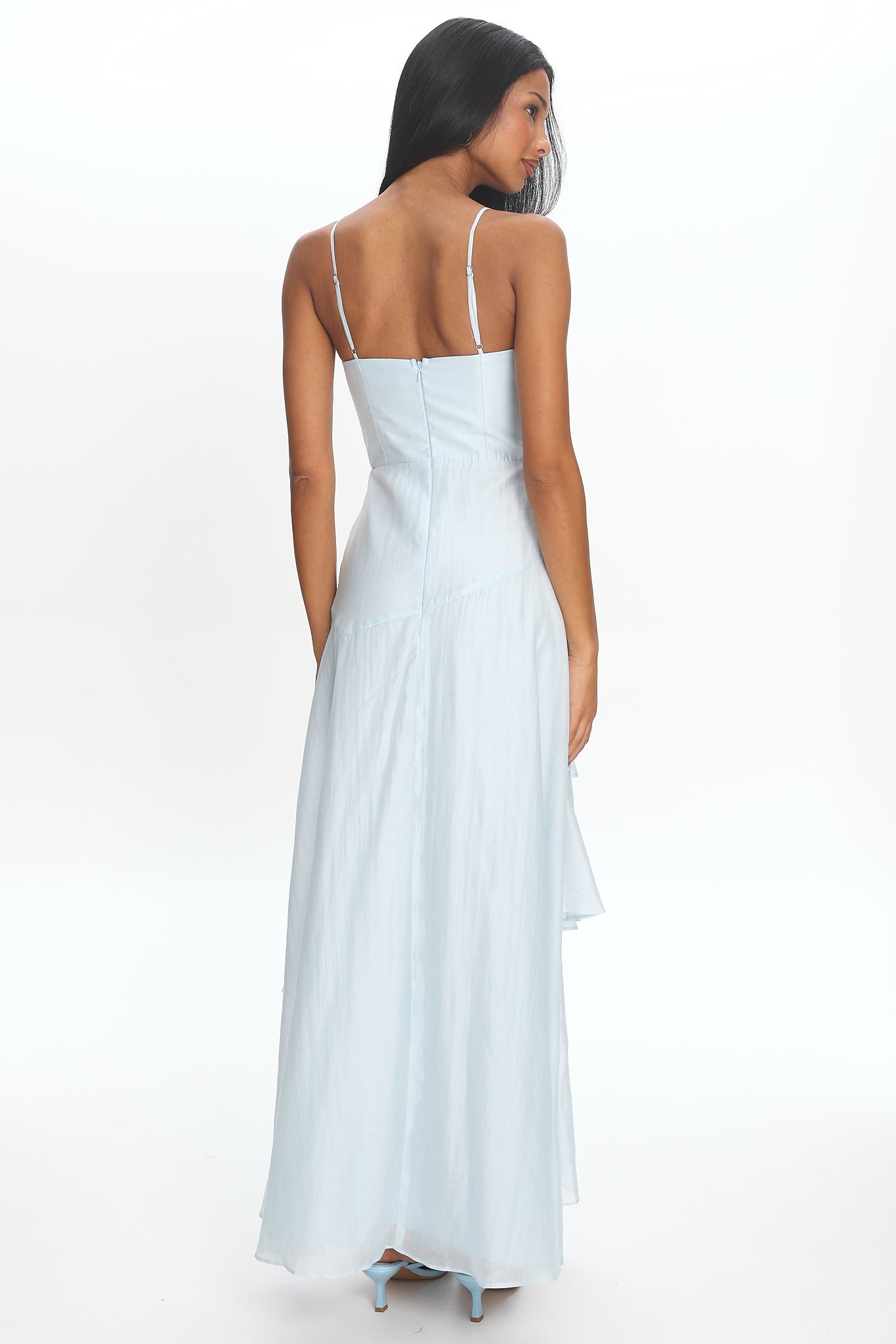 Tiered Tide Ruffle Maxi Dress Light Blue