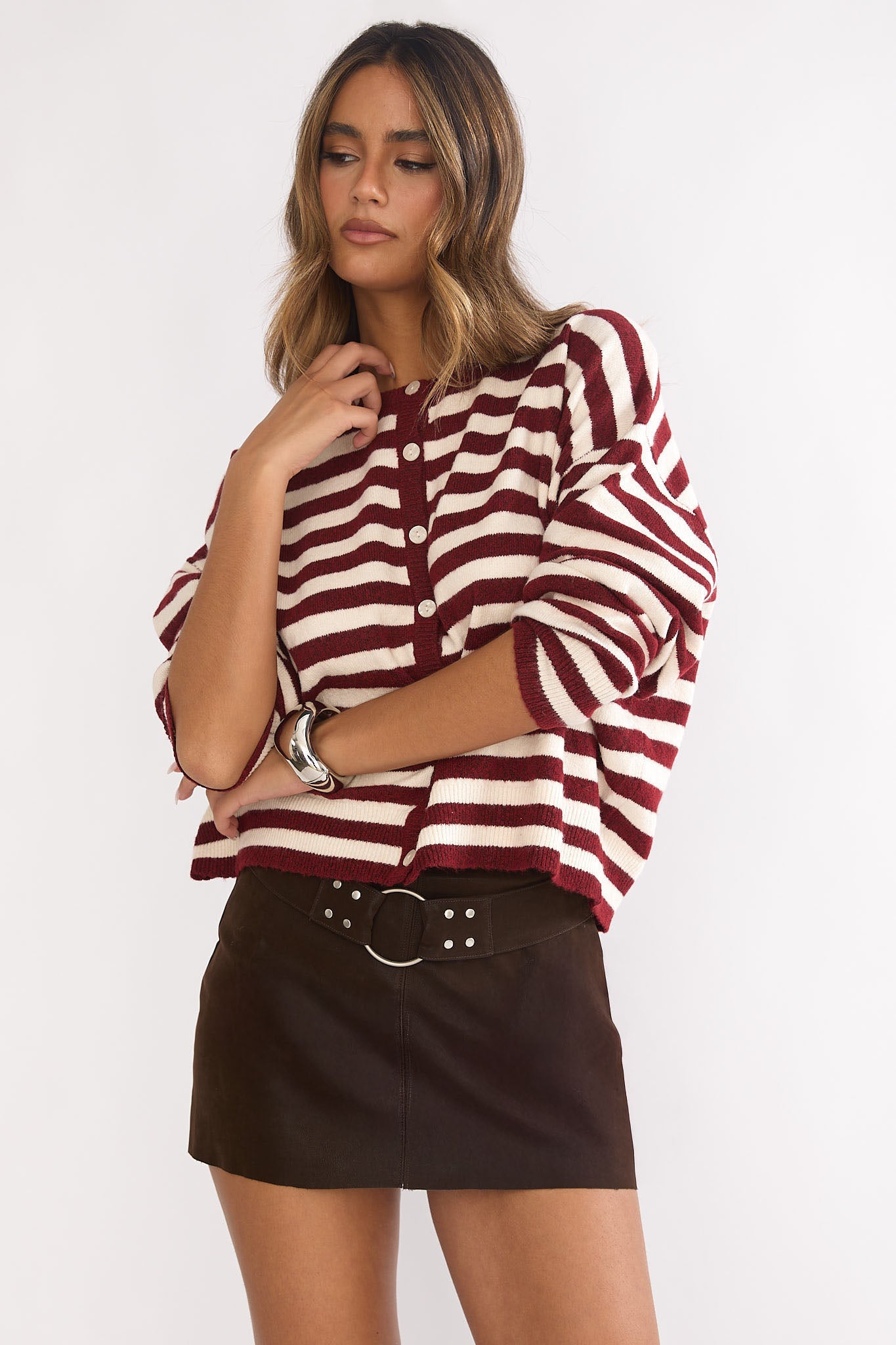Opeline Waist Belt Skort Brown by Selfie Leslie