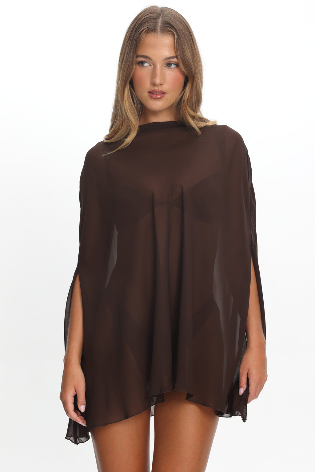 LIONESS Aura Poncho Chocolate by Selfie Leslie