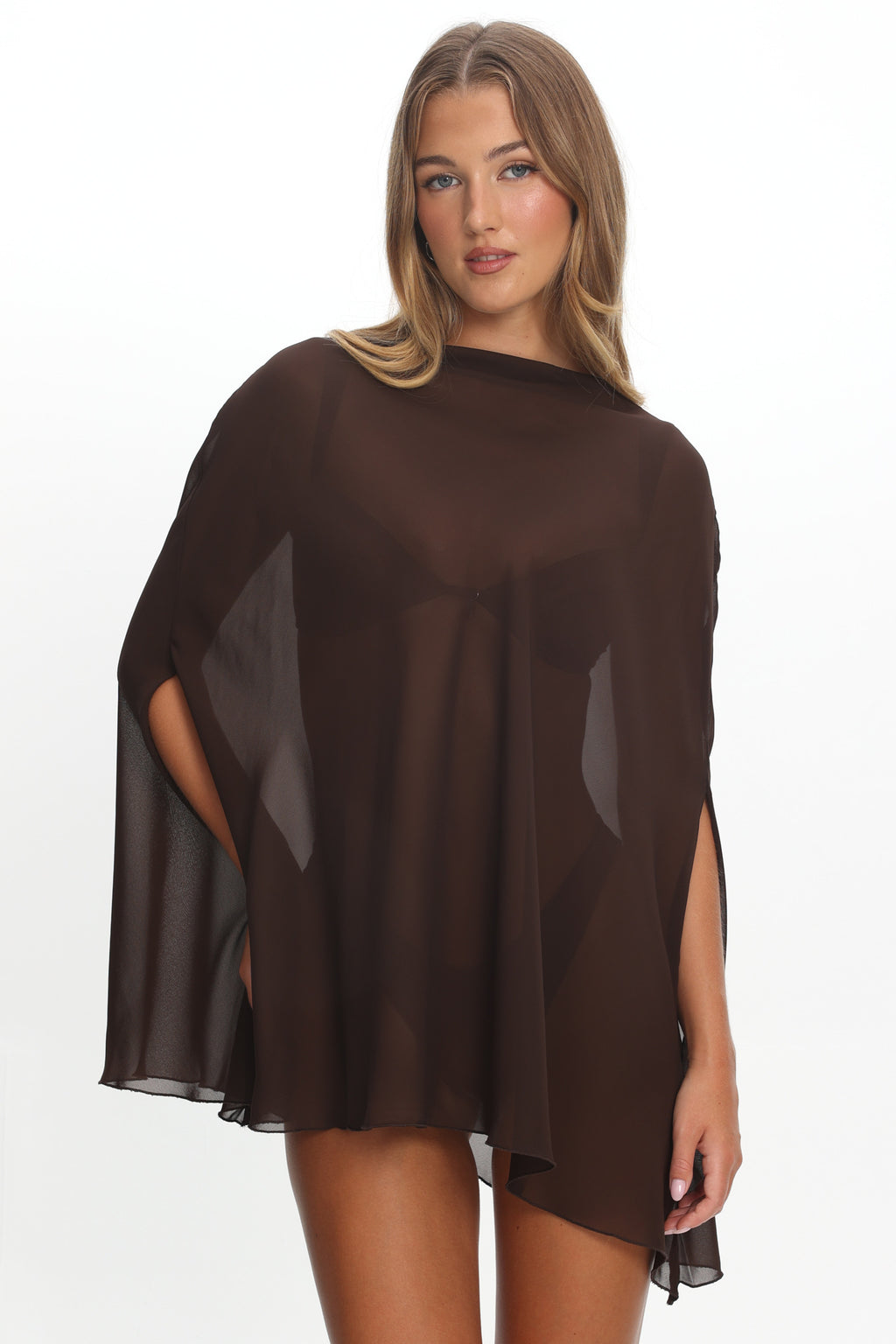 LIONESS Aura Poncho Chocolate by Selfie Leslie