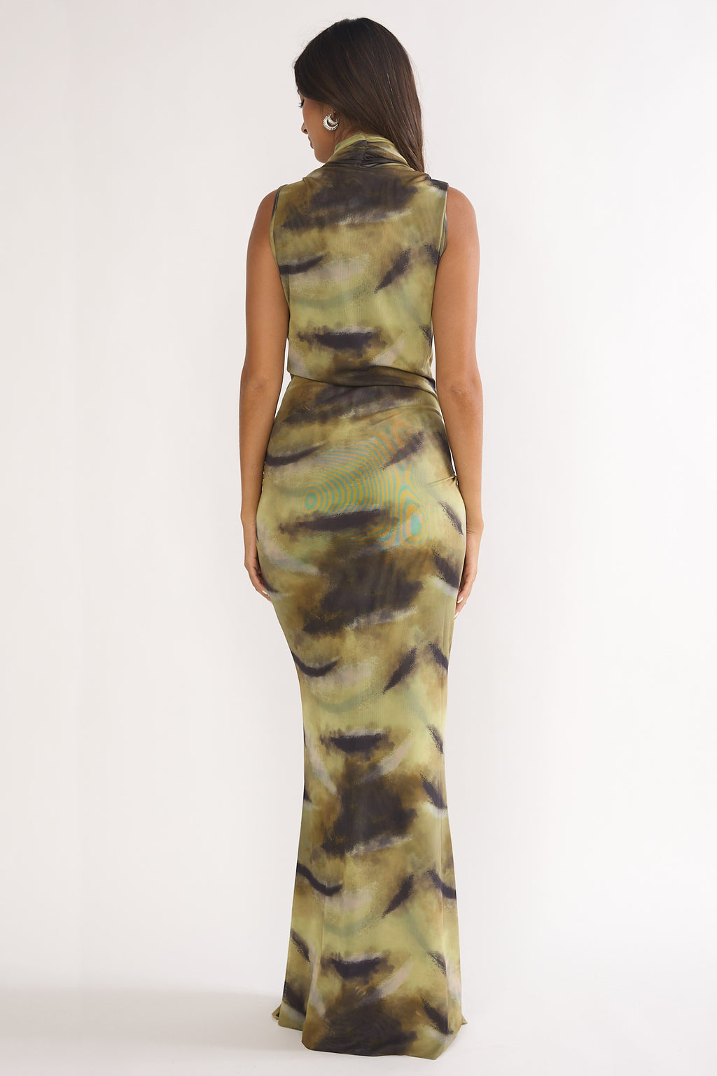 Veya Sleeveless Cowl Maxi Dress Moss by Selfie Leslie