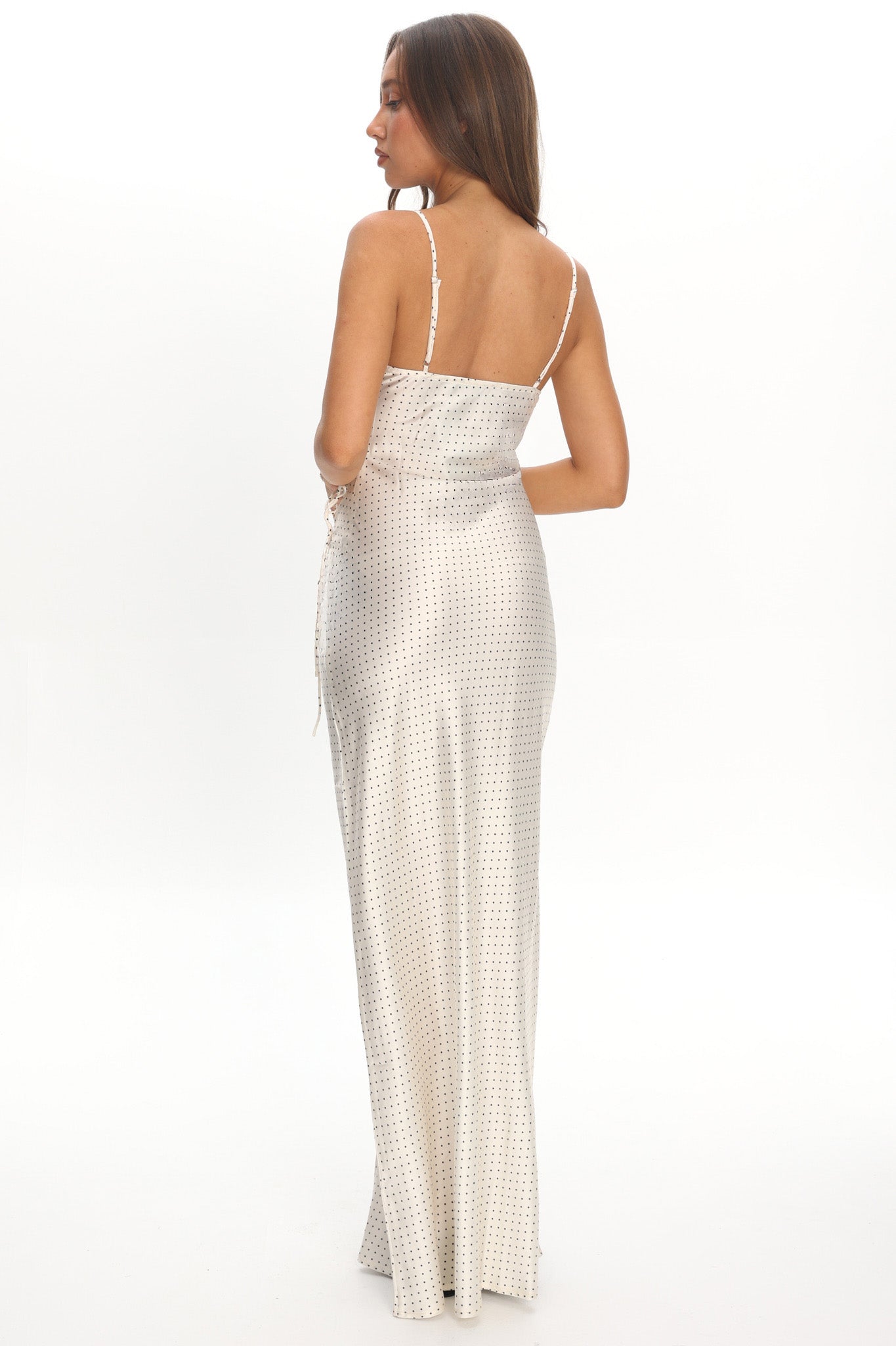lioness dress maxi LIONESS About A Girl Maxi Dress Porcelain Polka– Selfie Leslie