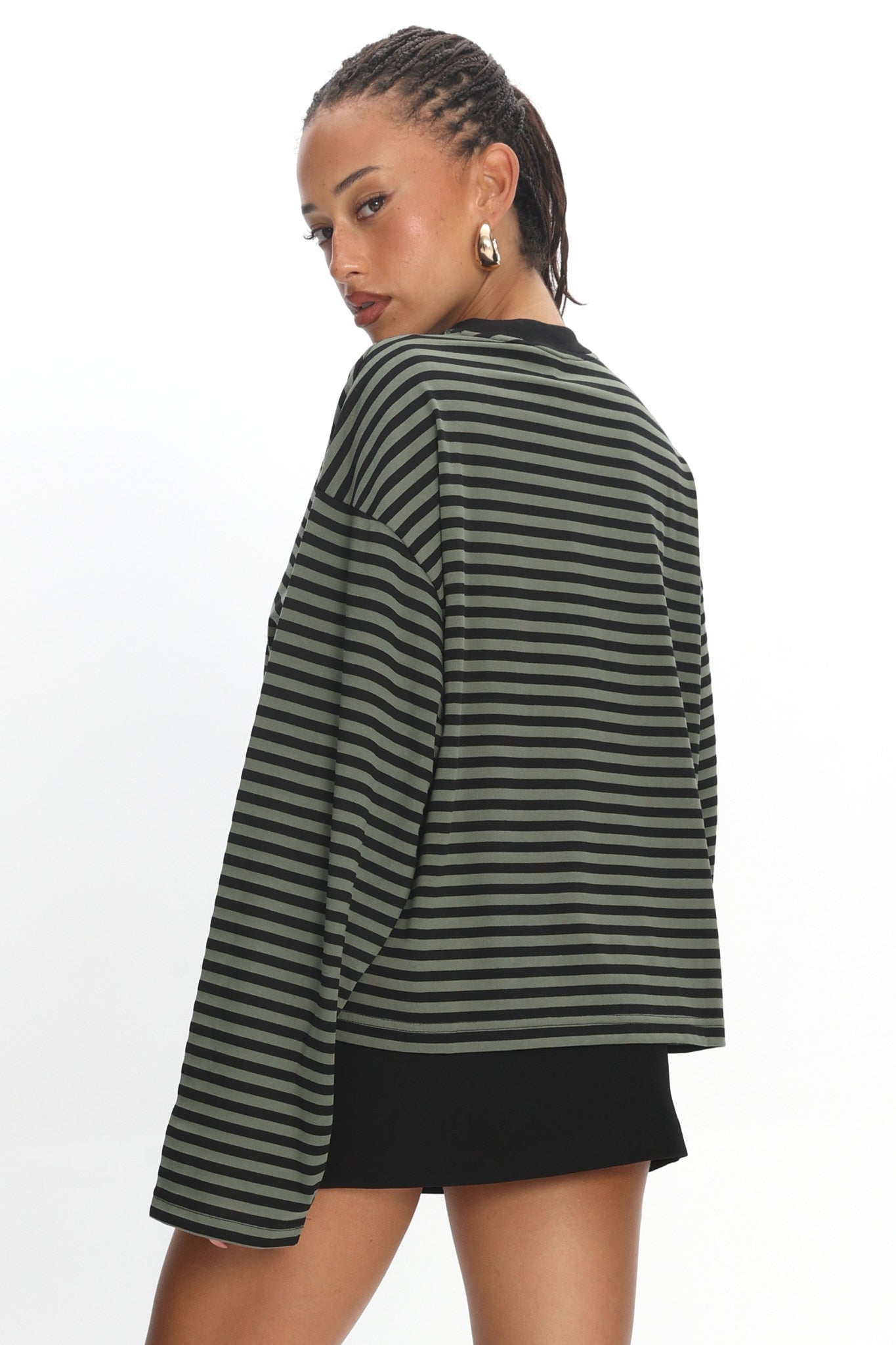 LIONESS Bloom Long Sleeve Forest Stripe
