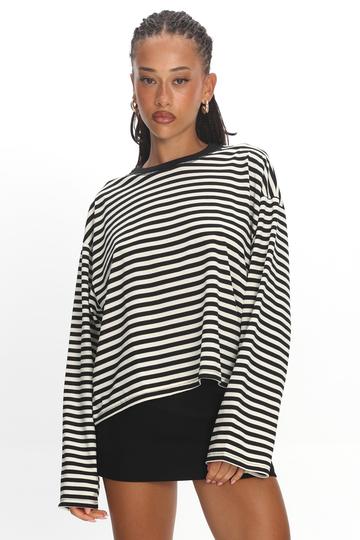 LIONESS Bloom Long Sleeve Onyx Stripe
