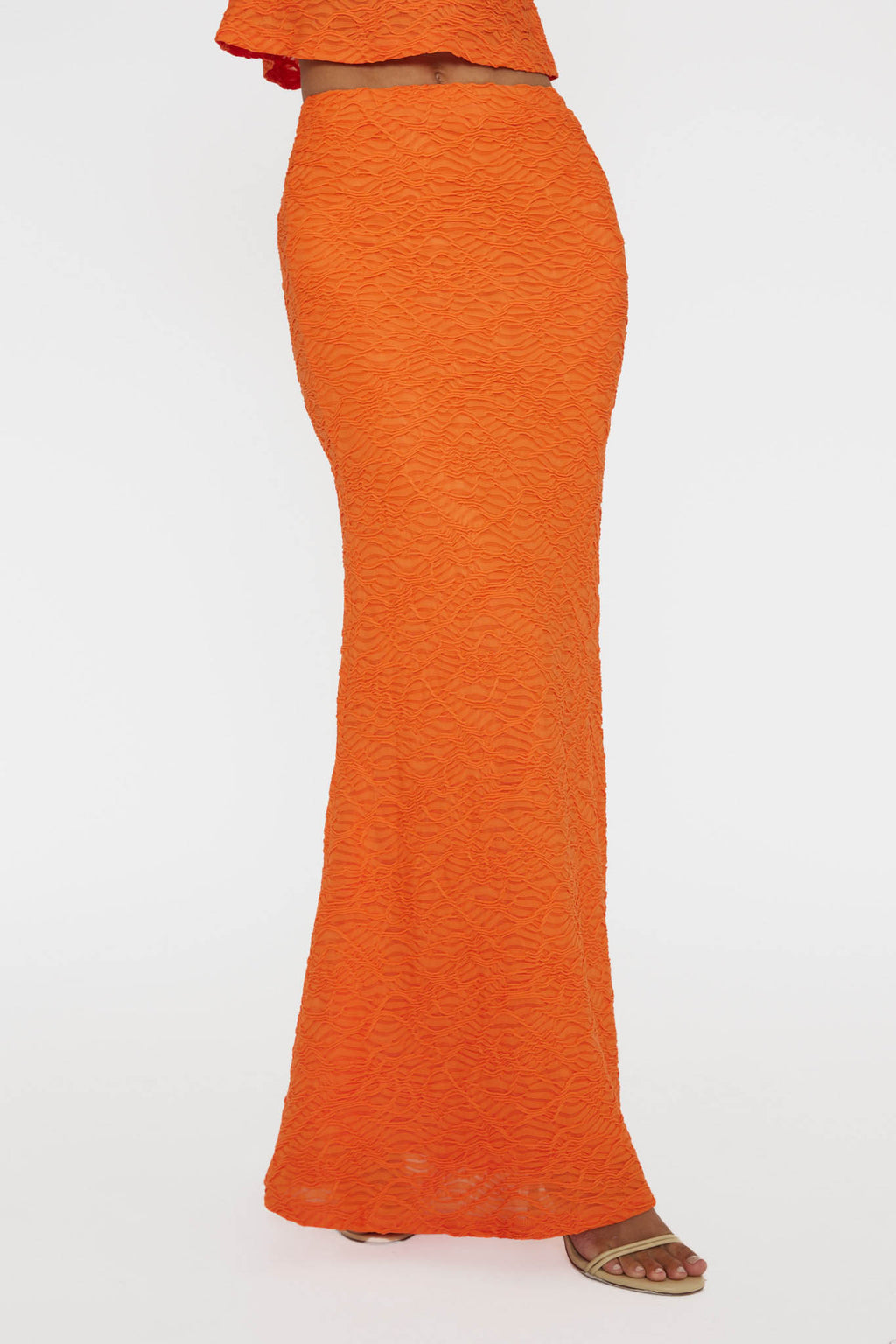 Chat Me Up Embellished Maxi Skirt Tangerine by Selfie Leslie