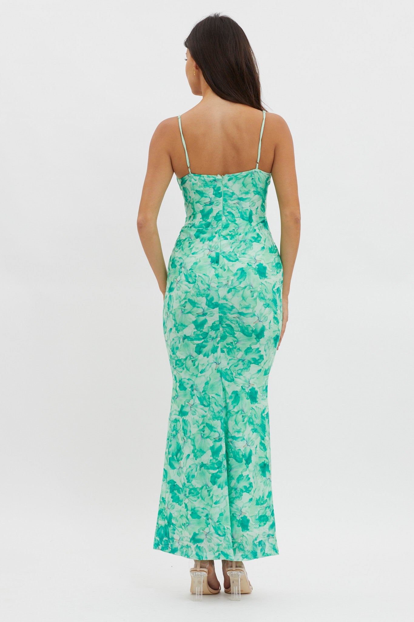 Teava Laced Waist Maxi Dress Orchid Green by Selfie Leslie