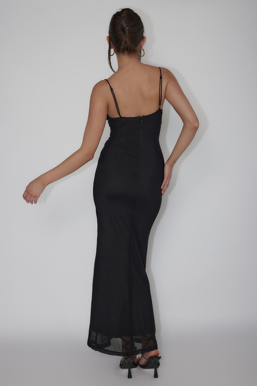 Teava Laced Waist Maxi Dress Black by Selfie Leslie