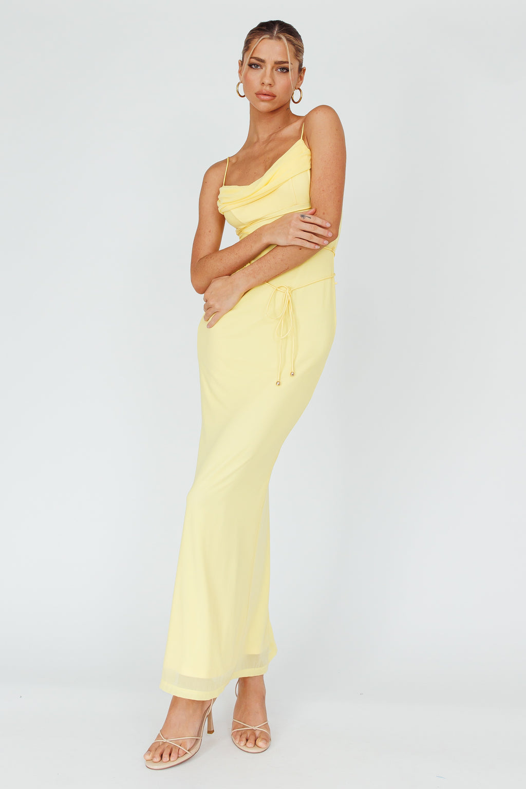 Teava Laced Waist Maxi Dress Butter by Selfie Leslie