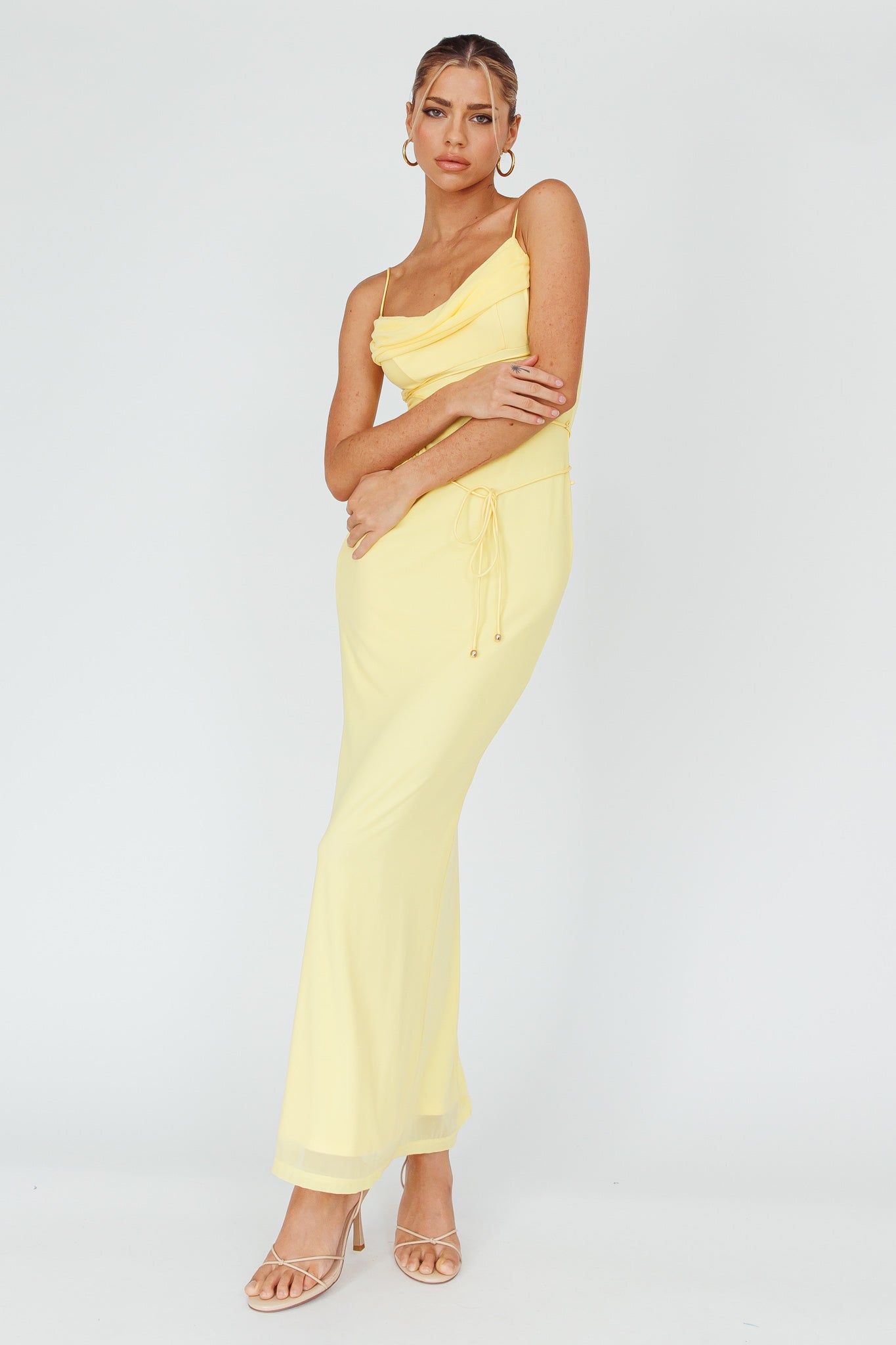 Teava Laced Waist Maxi Dress Butter by Selfie Leslie