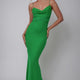 Teava Laced Waist Maxi Dress Green