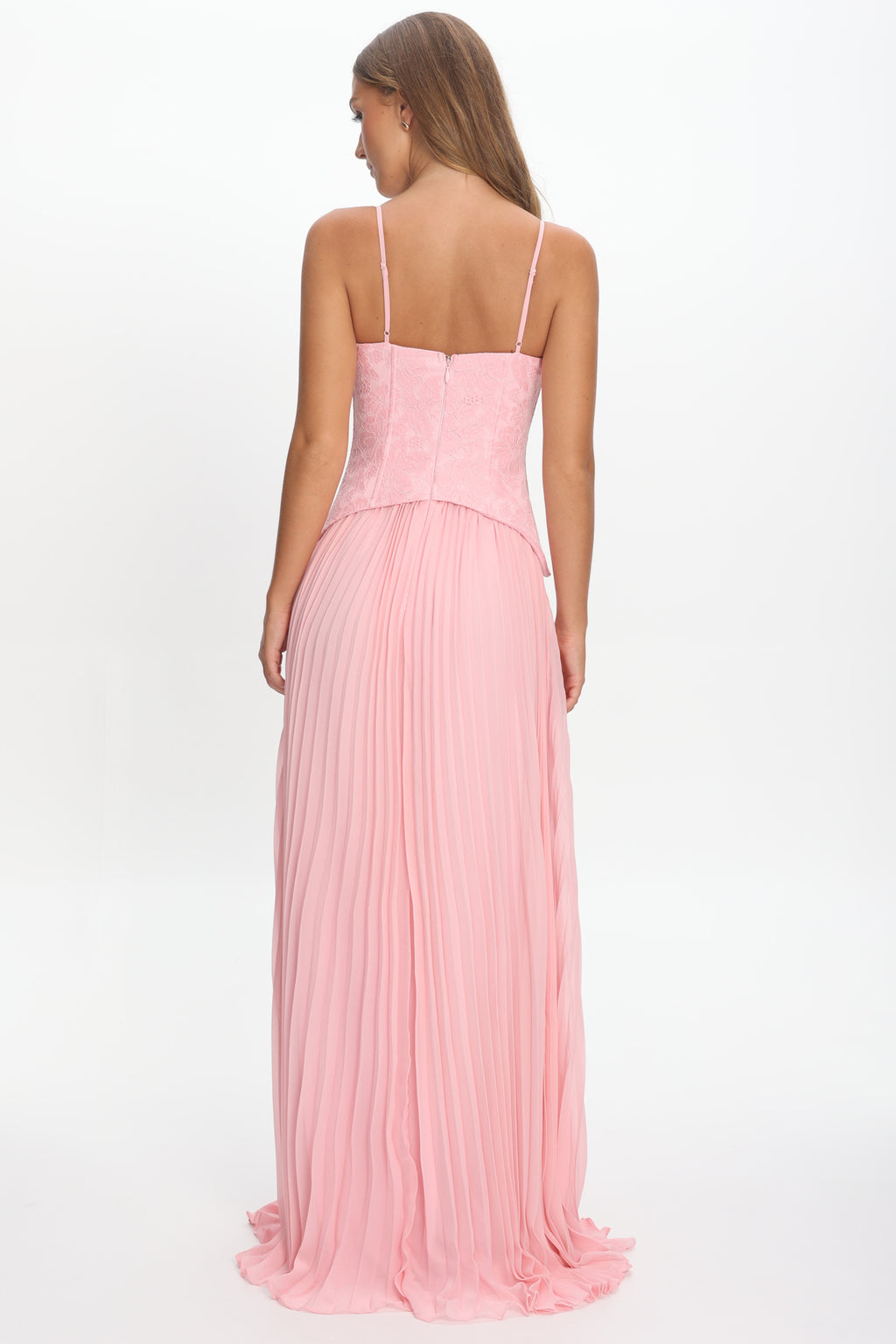 cambridge formal dress Cambridge Accordion Pleat Corset Dress Pink