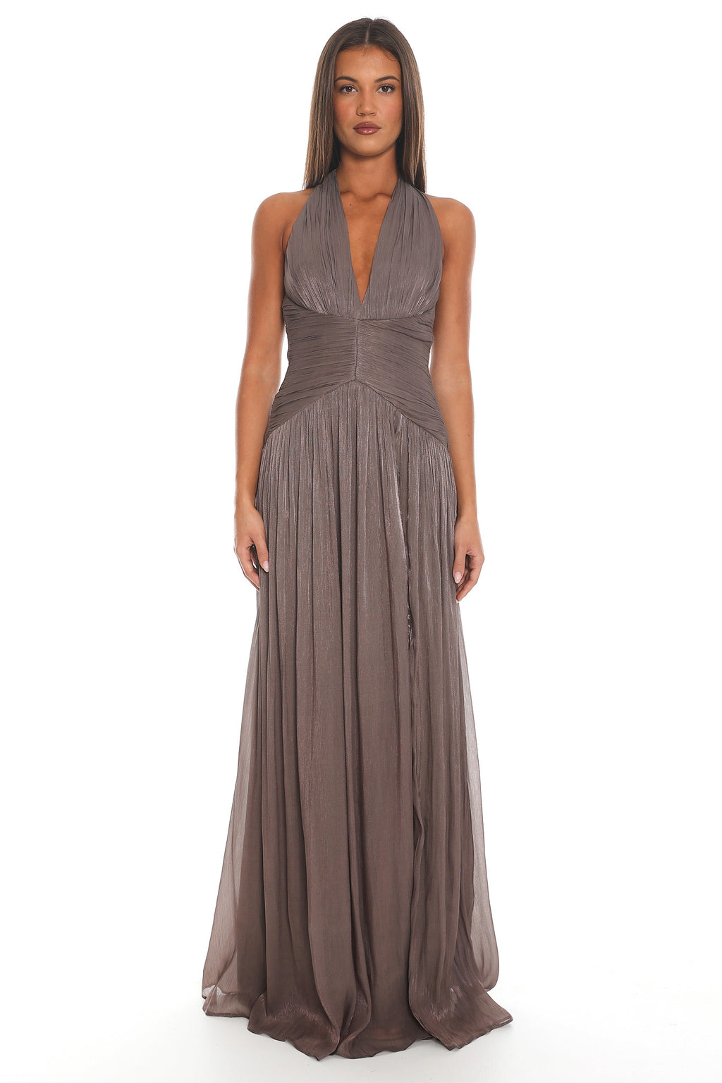 Champagne Wishes Halter Gown Mocha by Selfie Leslie