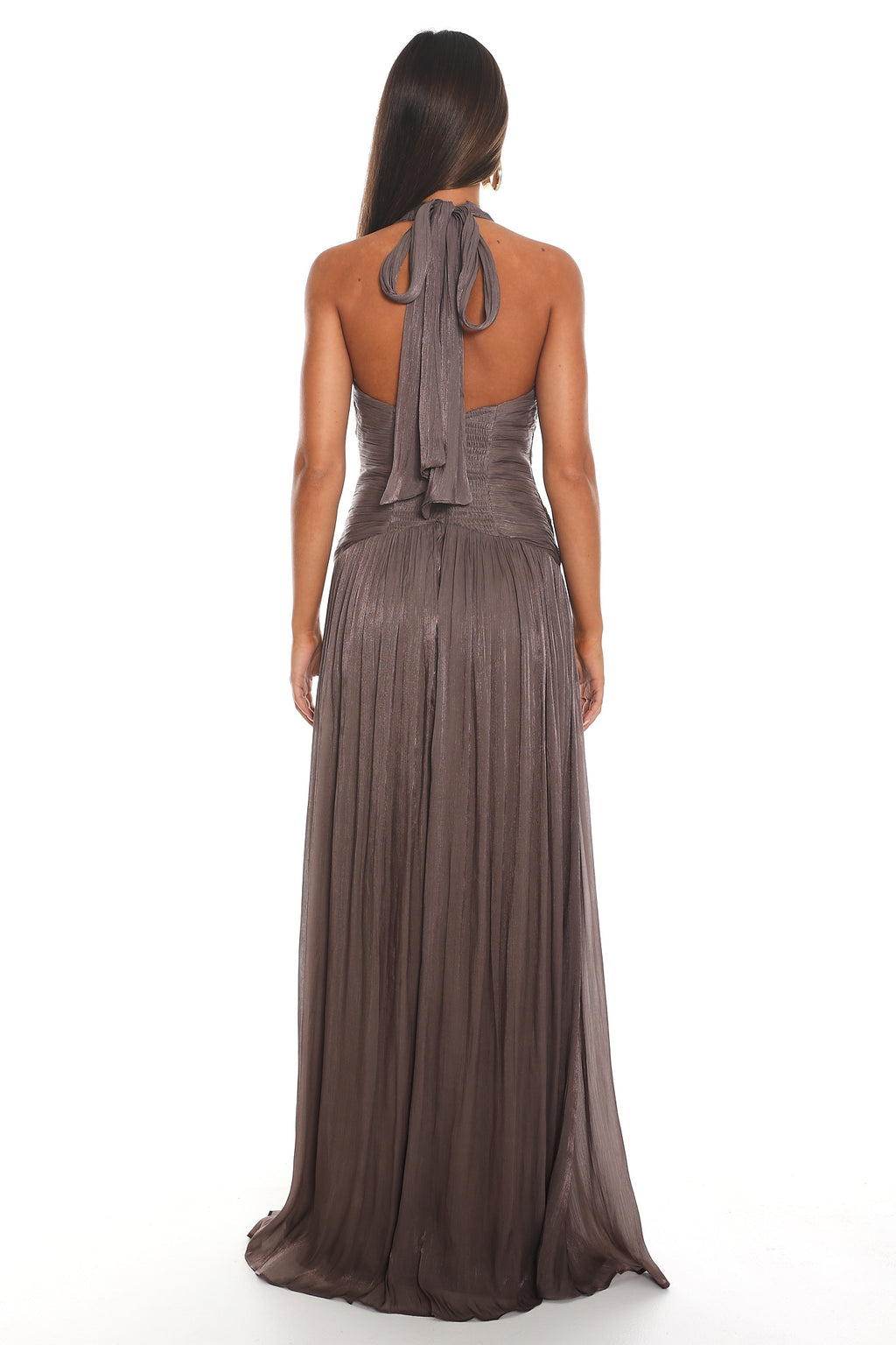 Champagne Wishes Halter Gown Mocha by Selfie Leslie