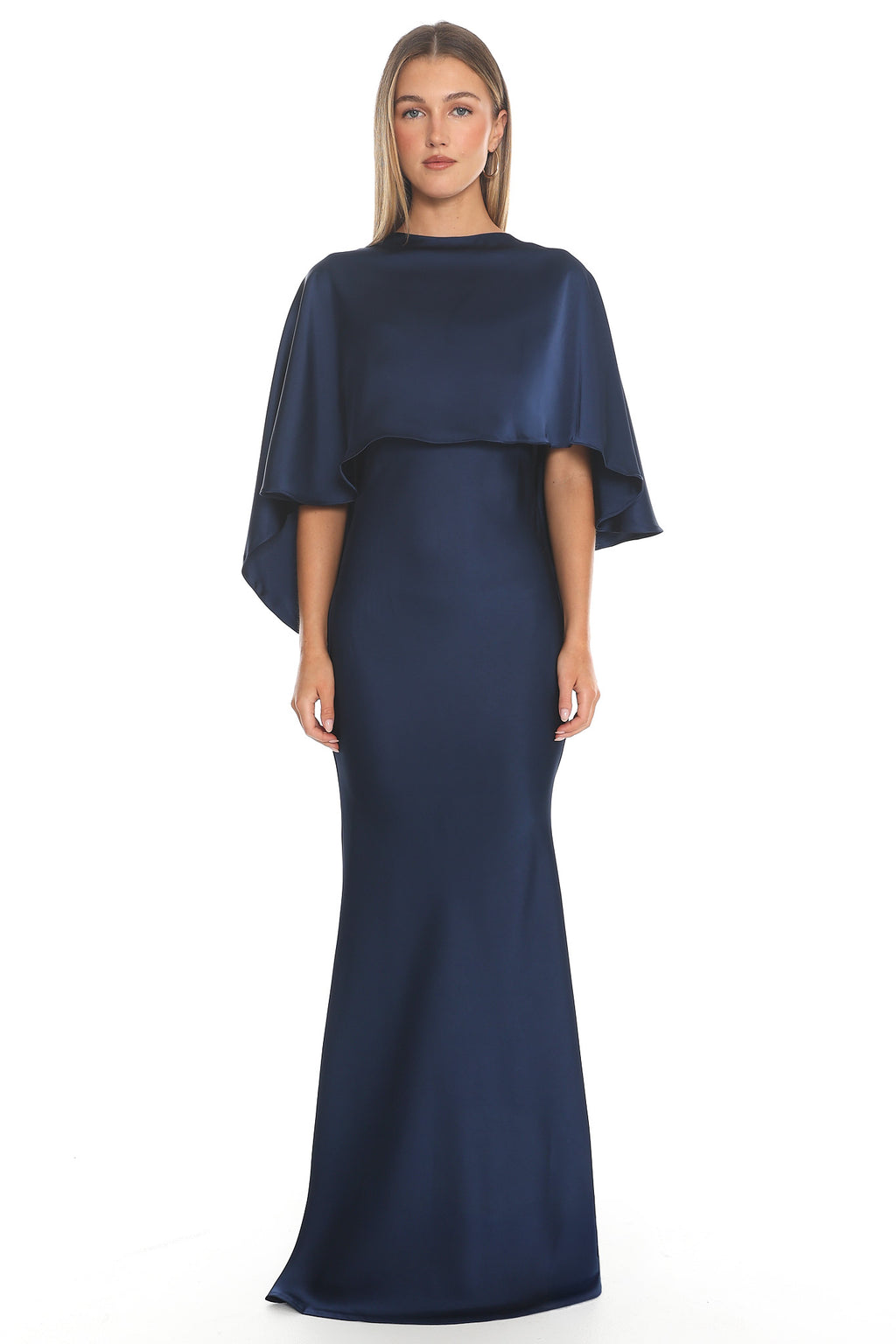Naomi Cape Maxi Dress Navy by Selfie Leslie
