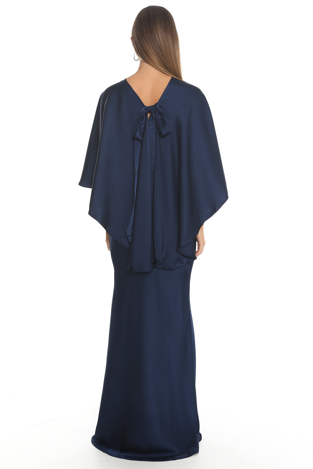 Naomi Cape Maxi Dress Navy by Selfie Leslie